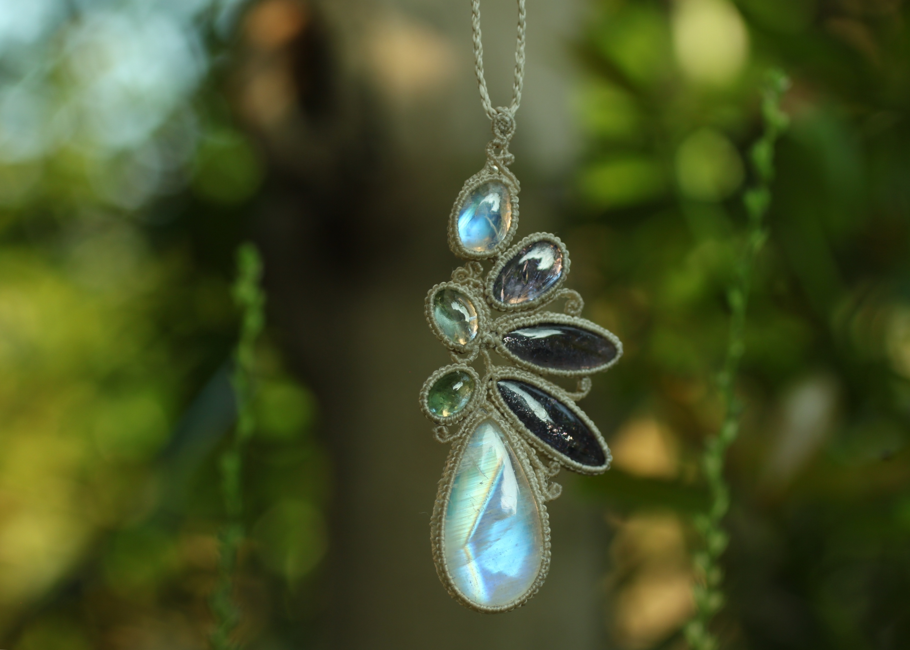 ムーンストーン アイオライトサンストーン ペンダント Yuji Handmade Creations ムーンストーン アイオライトサンストーン ペンダント Yuji Handmade Creations