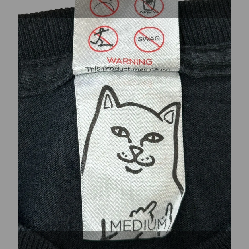 RIPNDIP 長袖Tシャツ 袖ロゴ 袖プリント ブラック ロンT リップンディップ ROSS L/S バックプリント (M) の画像 6