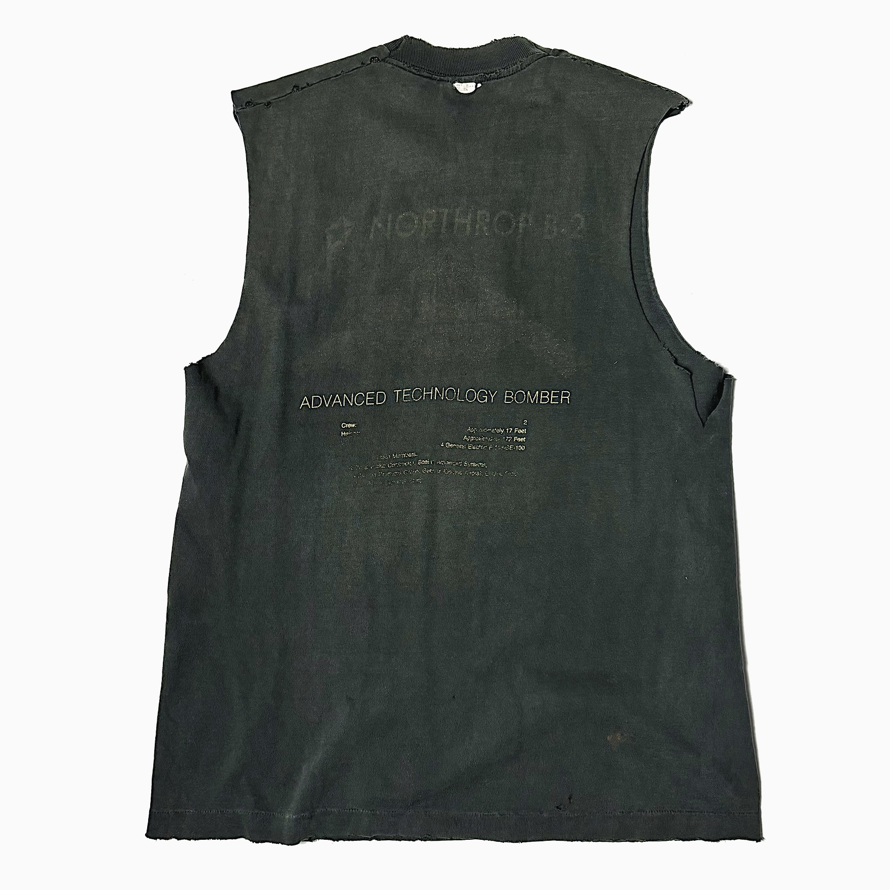 Vintage 90's【FRUIT OF THE LOOM】"USAF/NORTHROP B-2 TEAM" Grunge T-shirt の画像 2