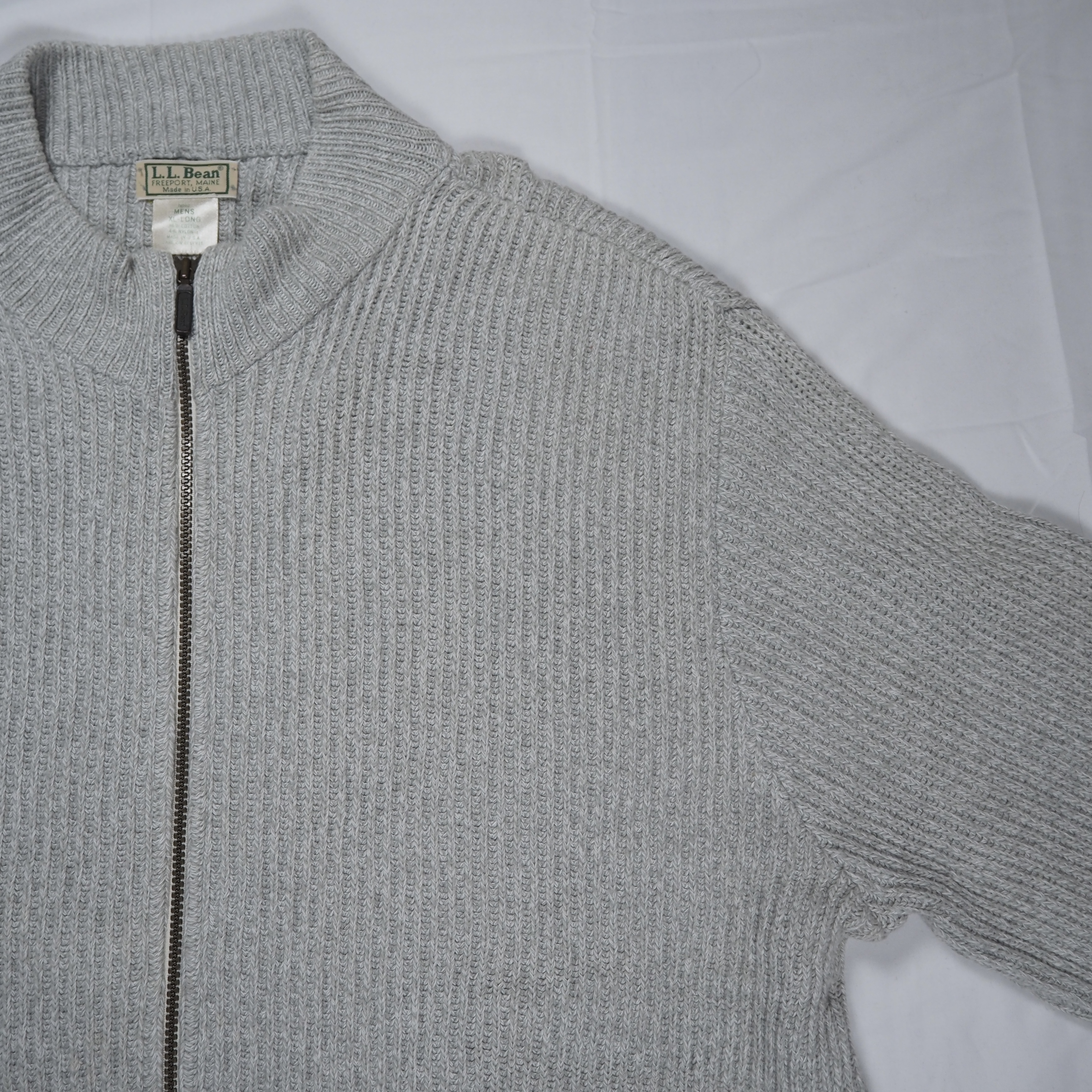 90’s L.L. Bean ドライバーズニット グレー XL アメリカ製 オンライン限定商品 の画像 3