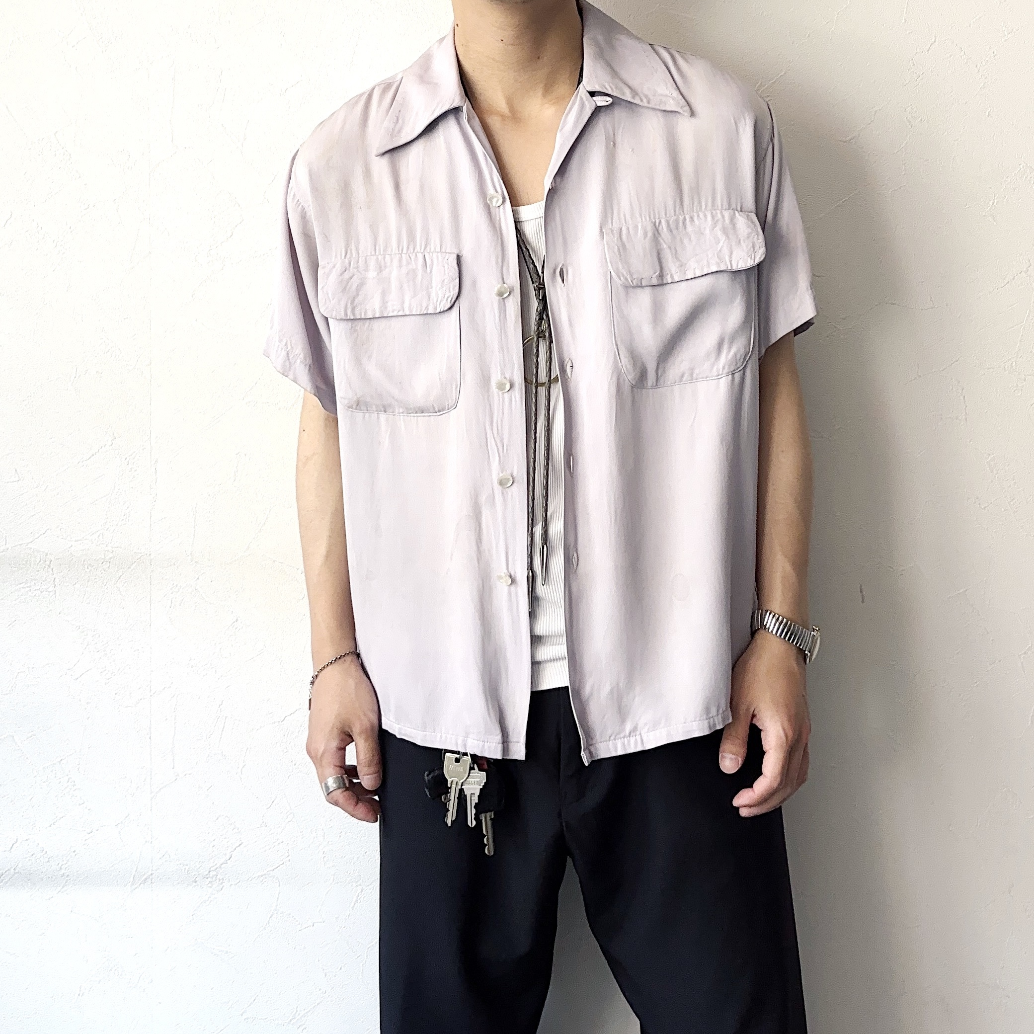 Vintage 50～60's【THE Duke】Short Sleeve Rayon Shirt の画像 3