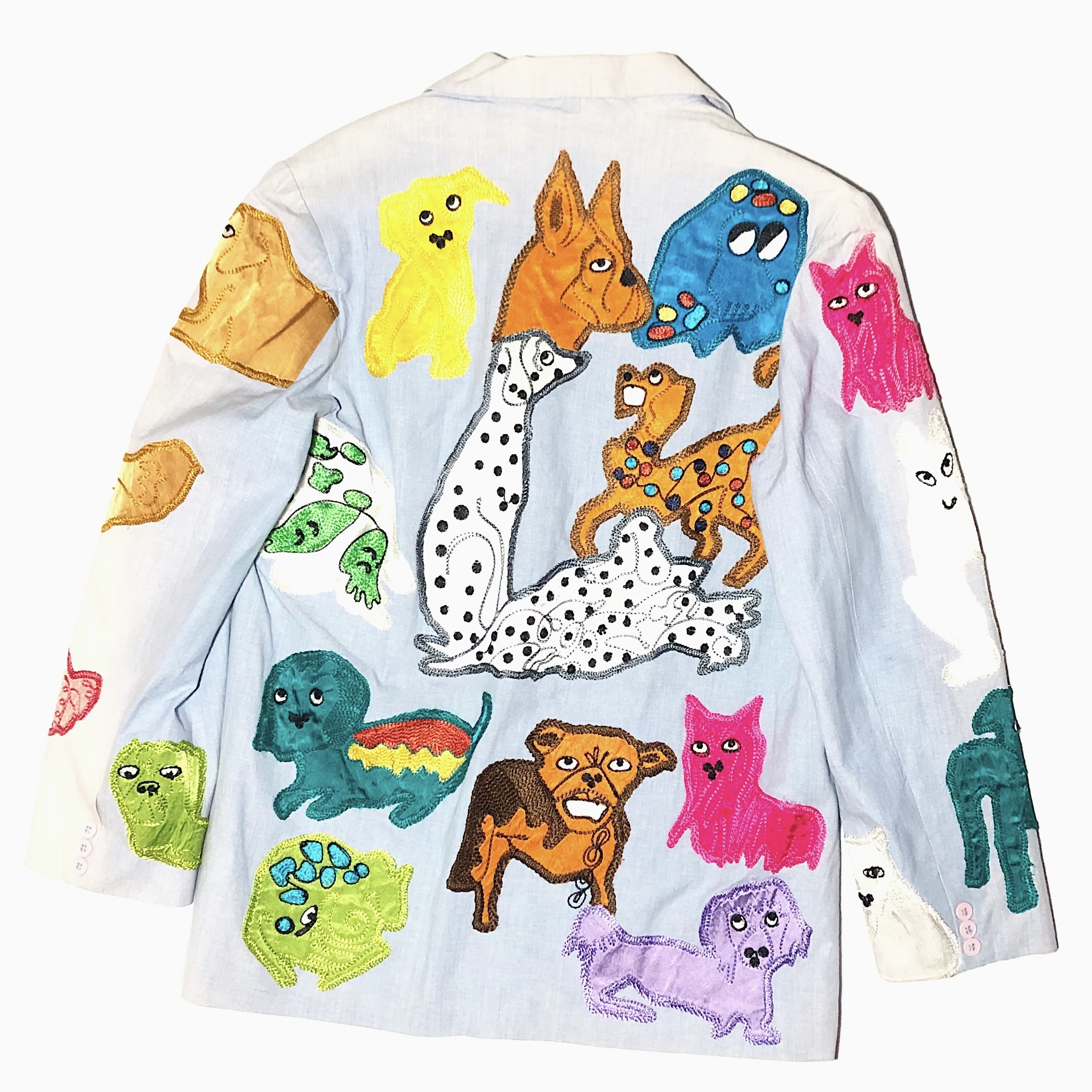 Vintage 80's【SANDY STARKMAN】"Dogs" Embroidery Tailored Jacket の画像 2