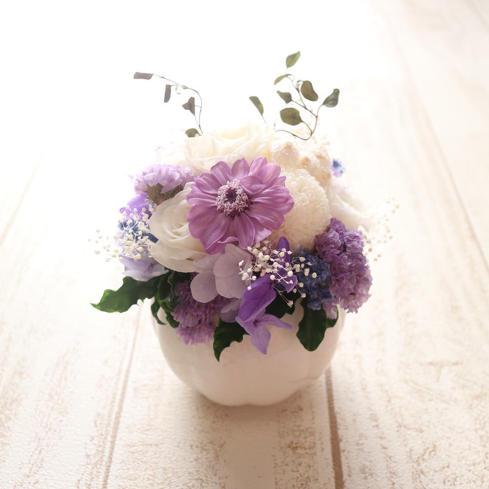 お悔やみアレンジ パープル お供え花 ペット供 お花 贈り物 プリザーブドアレンジ アレンジメント Shifu お悔やみアレンジ パープル お供え花 ペット供 お花 贈り物 プリザーブドアレンジ アレンジメント Shifu