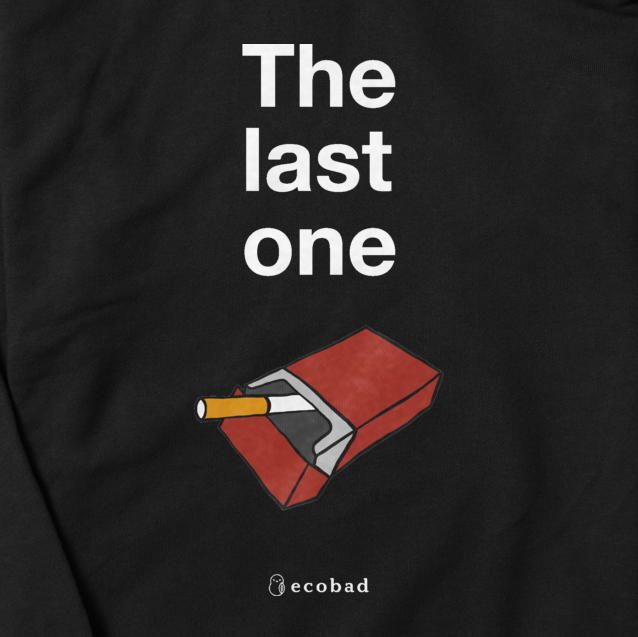 Ecobadパーカー 煙草 The Last One 両面印刷 グラフィックファッションアイテム専門店ecobad エコバド