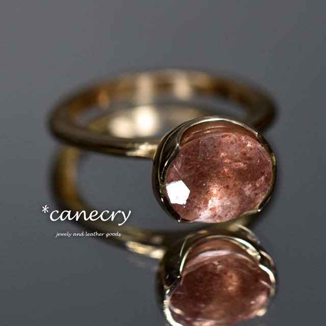 ストロベリークォーツのリング スタッカブル 天然石ジュエリーの Canecry