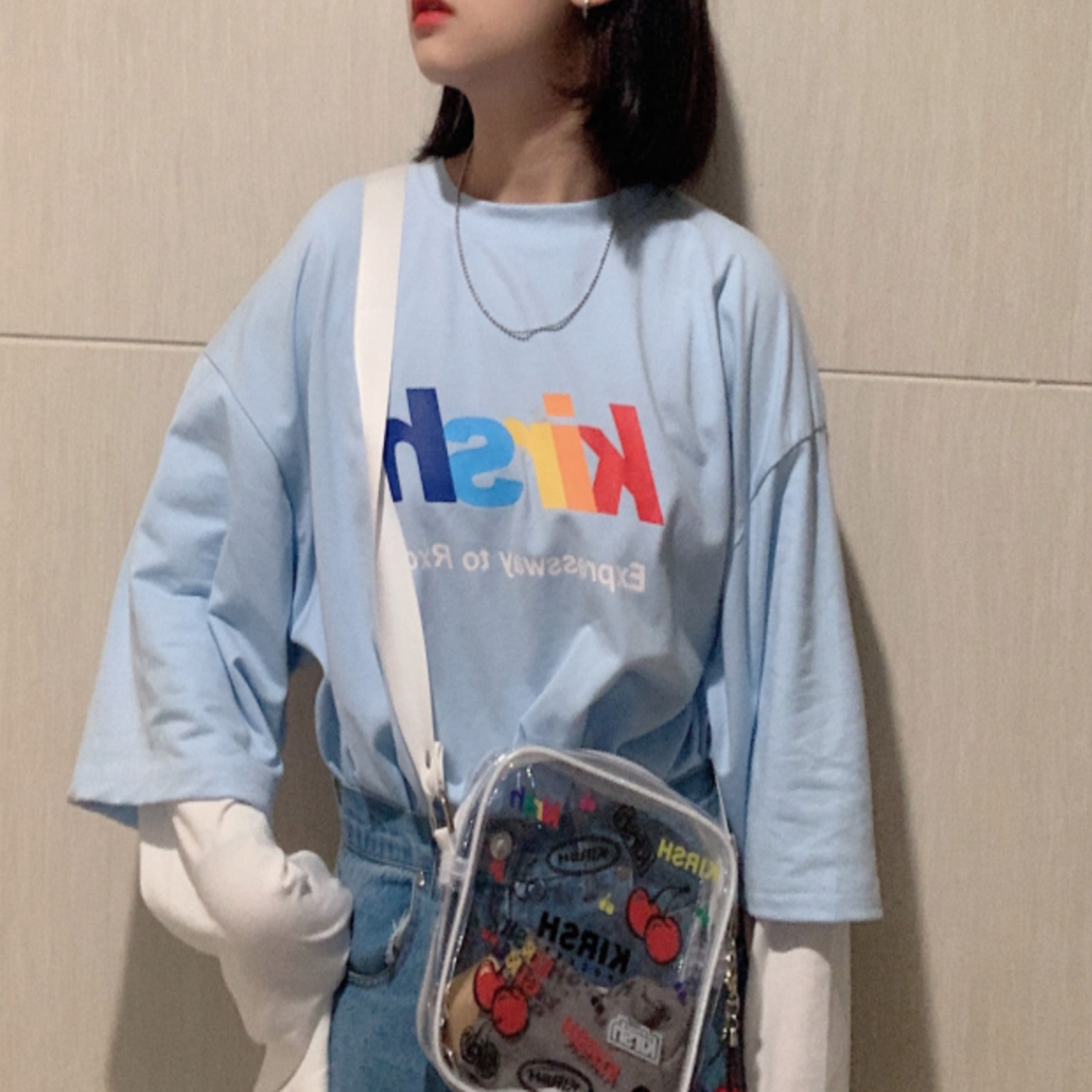 フェイクレイヤードプリントtシャツ 韓国ファッション通販 Nosweat フェイクレイヤードプリントtシャツ 韓国ファッション通販 Nosweat