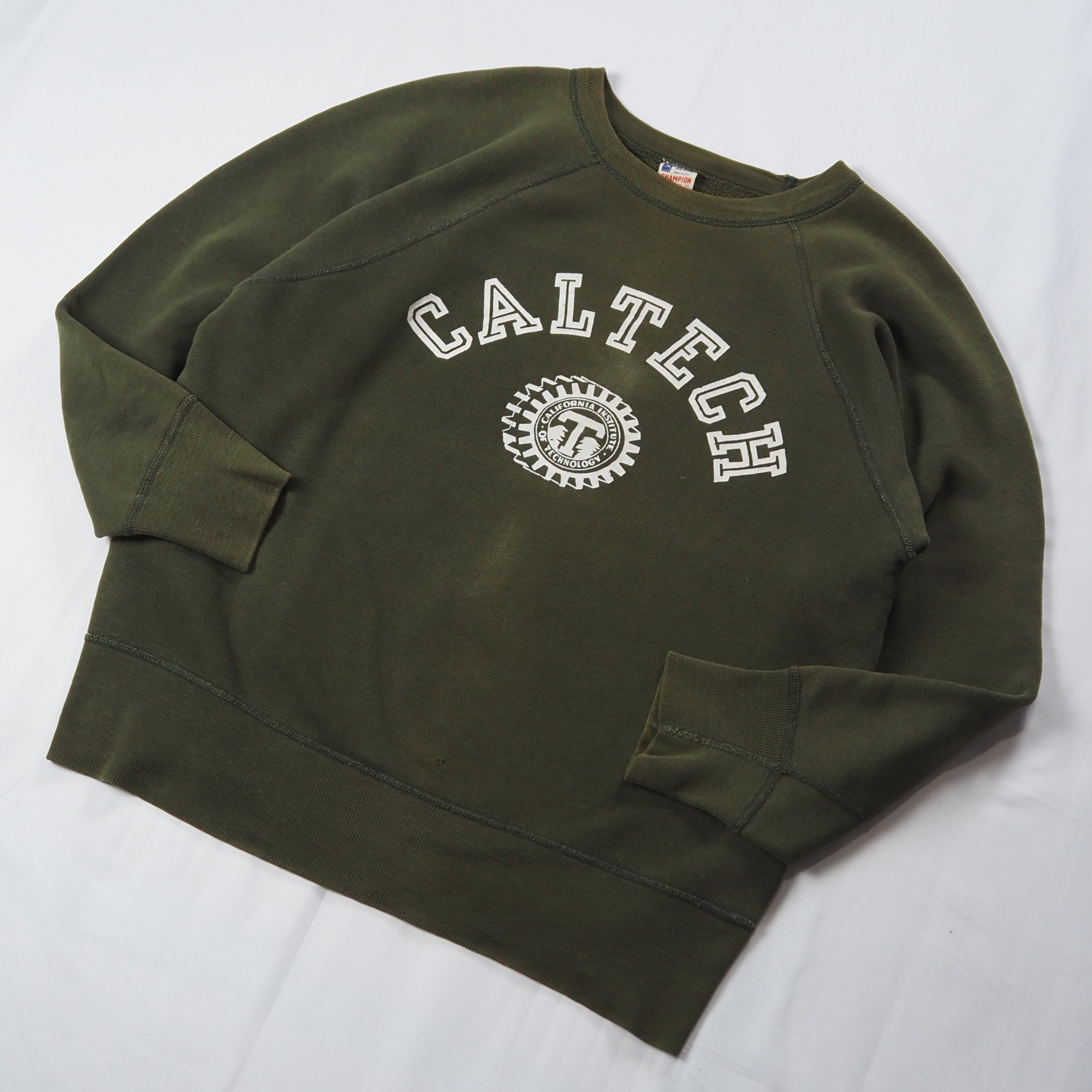 【9/23 20:00入荷】60's Champion カレッジスウェット オリーブグリーン Mサイズ の画像 2