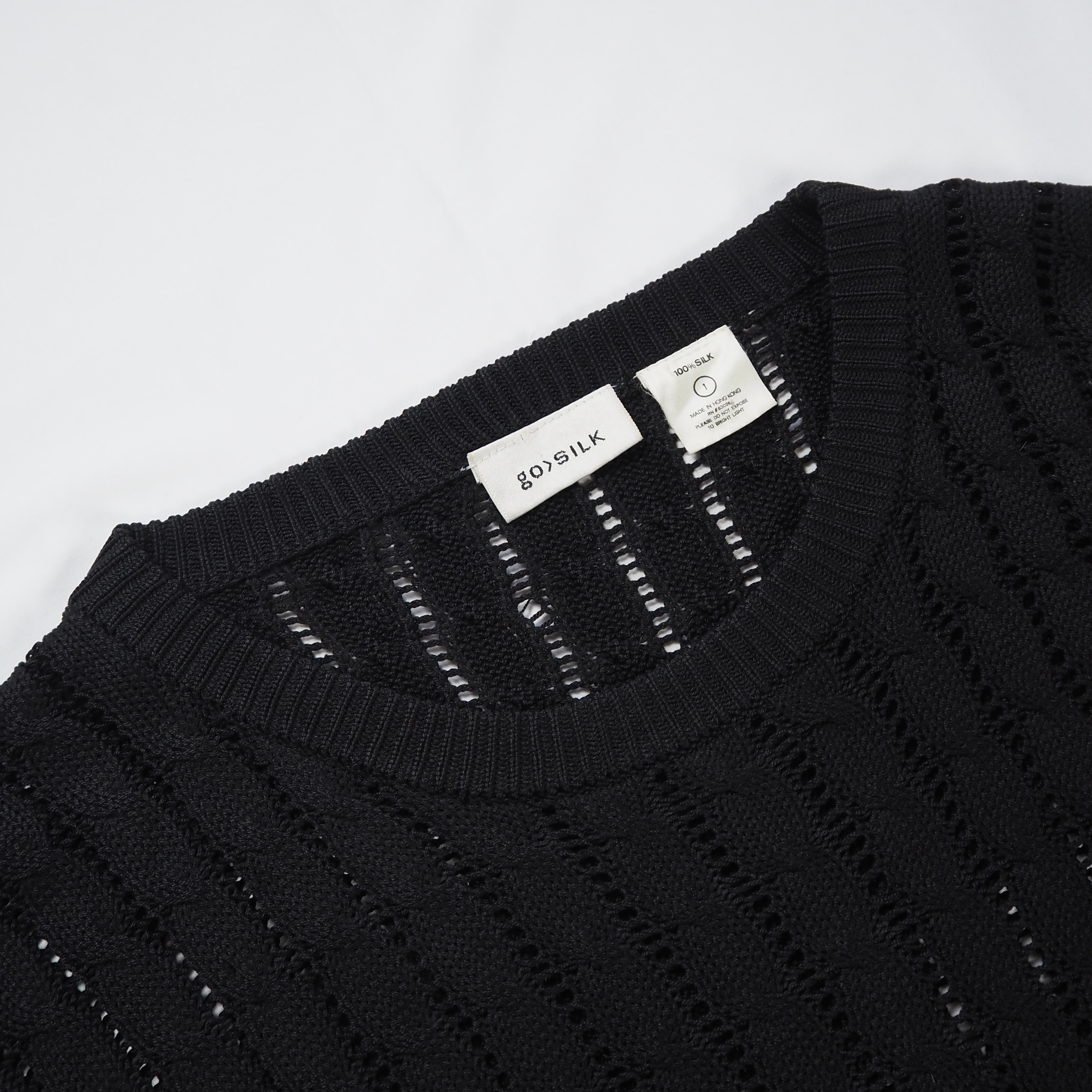 80’s-90’s go silk ニット 100%シルク Lサイズ ブラック の画像 4