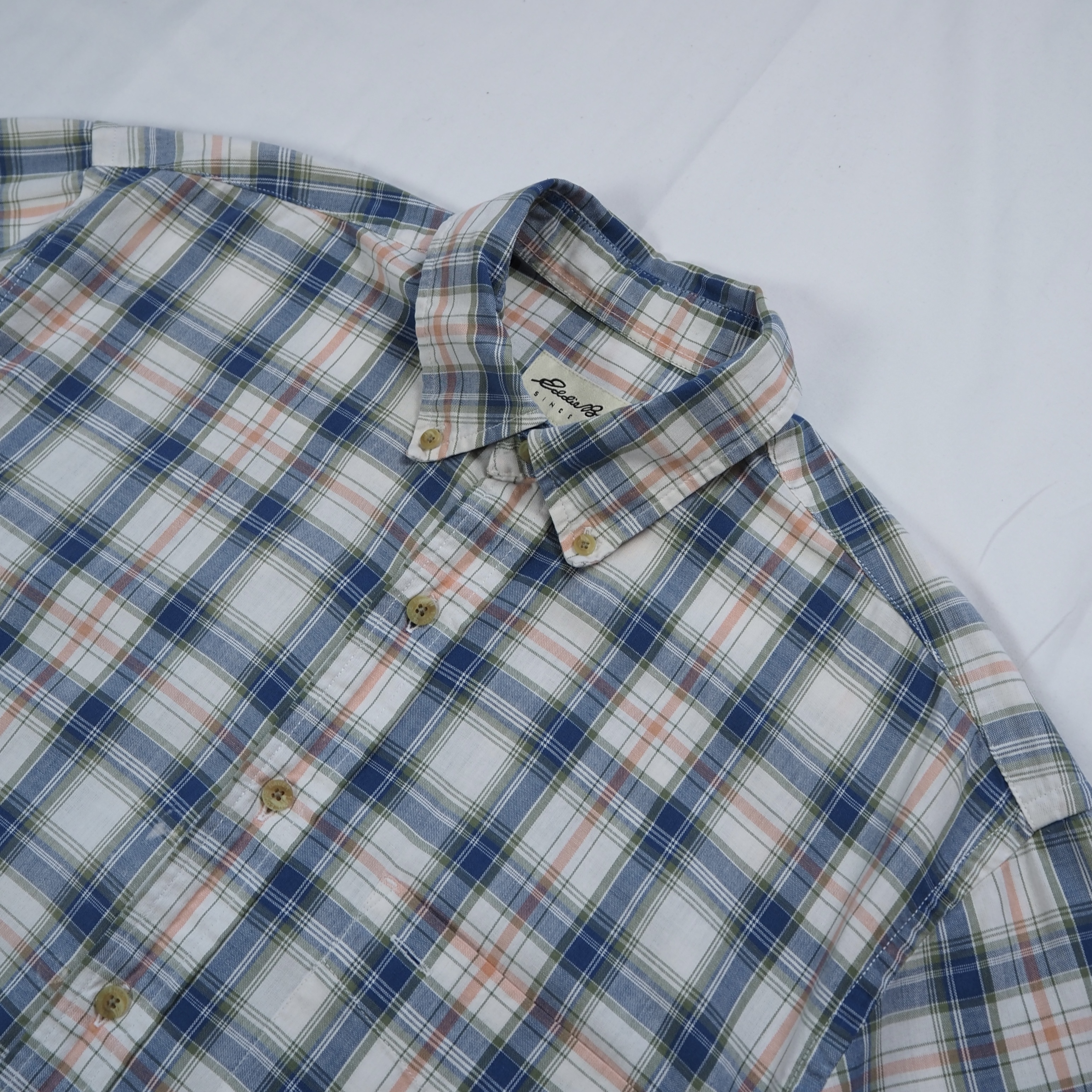 90’s Eddie Bauer 白タグ コットン半袖シャツ Sサイズ の画像 2