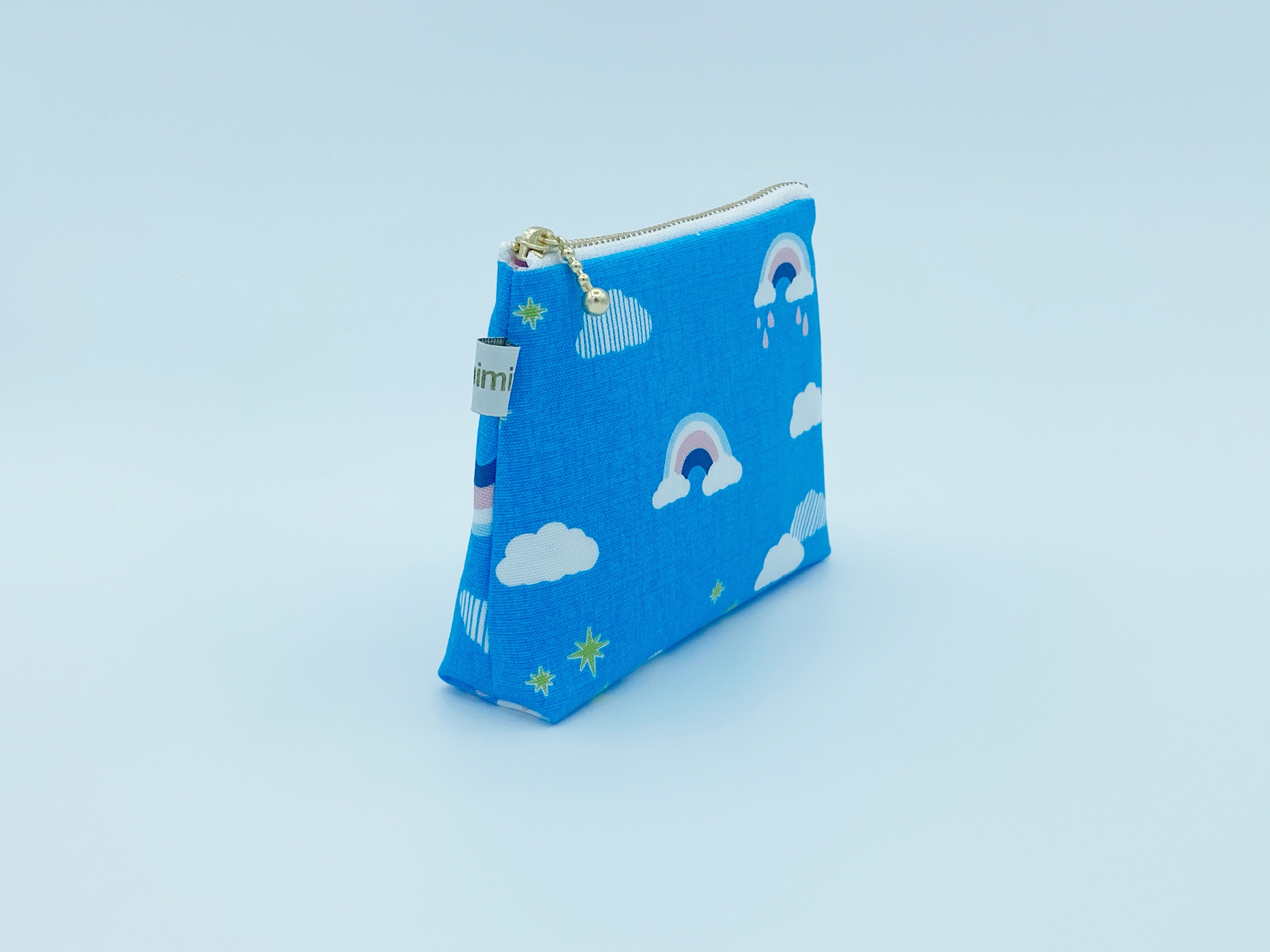 マチ付きミニポーチ サニタリーポーチ レインボー ブルー Mimiy