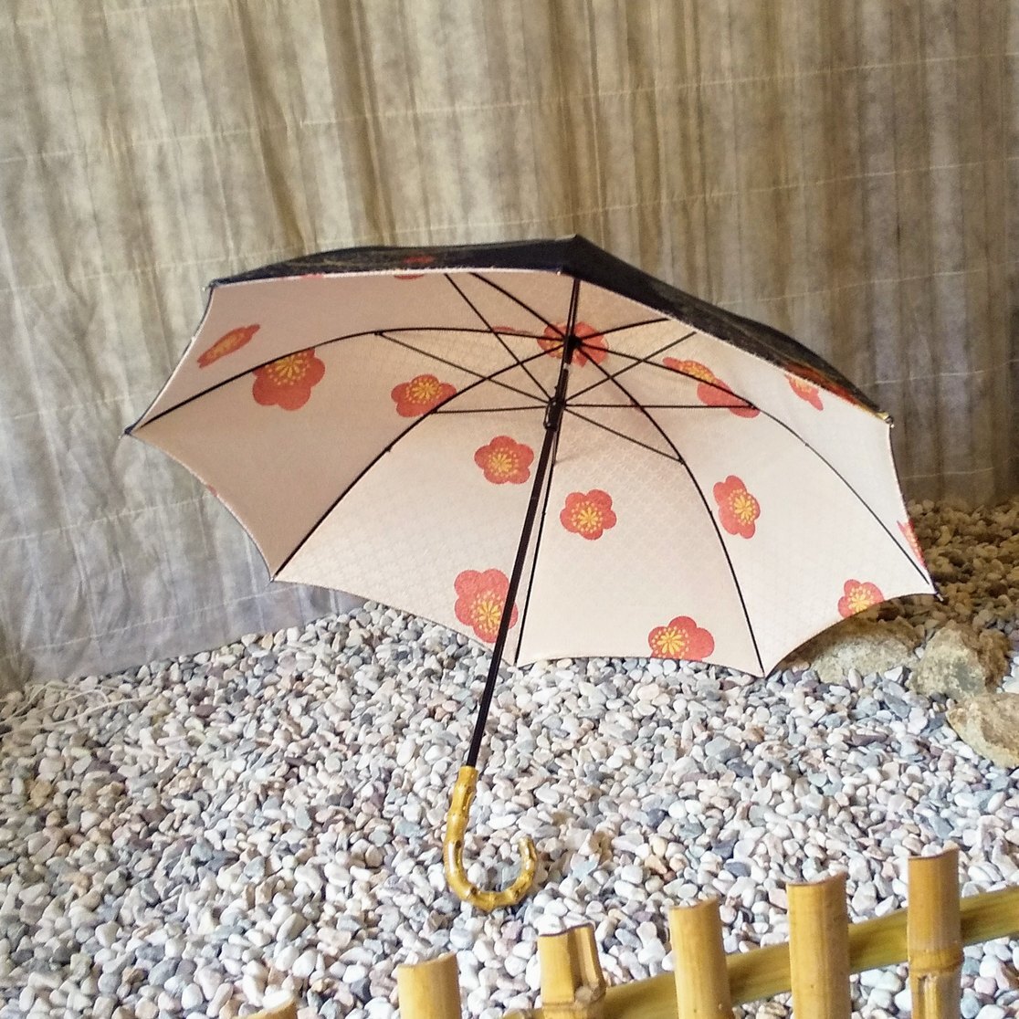 正絹 日傘ダブル仕立て ｕｖスプレー処理 送料無料 着物リメイク 和布遊び