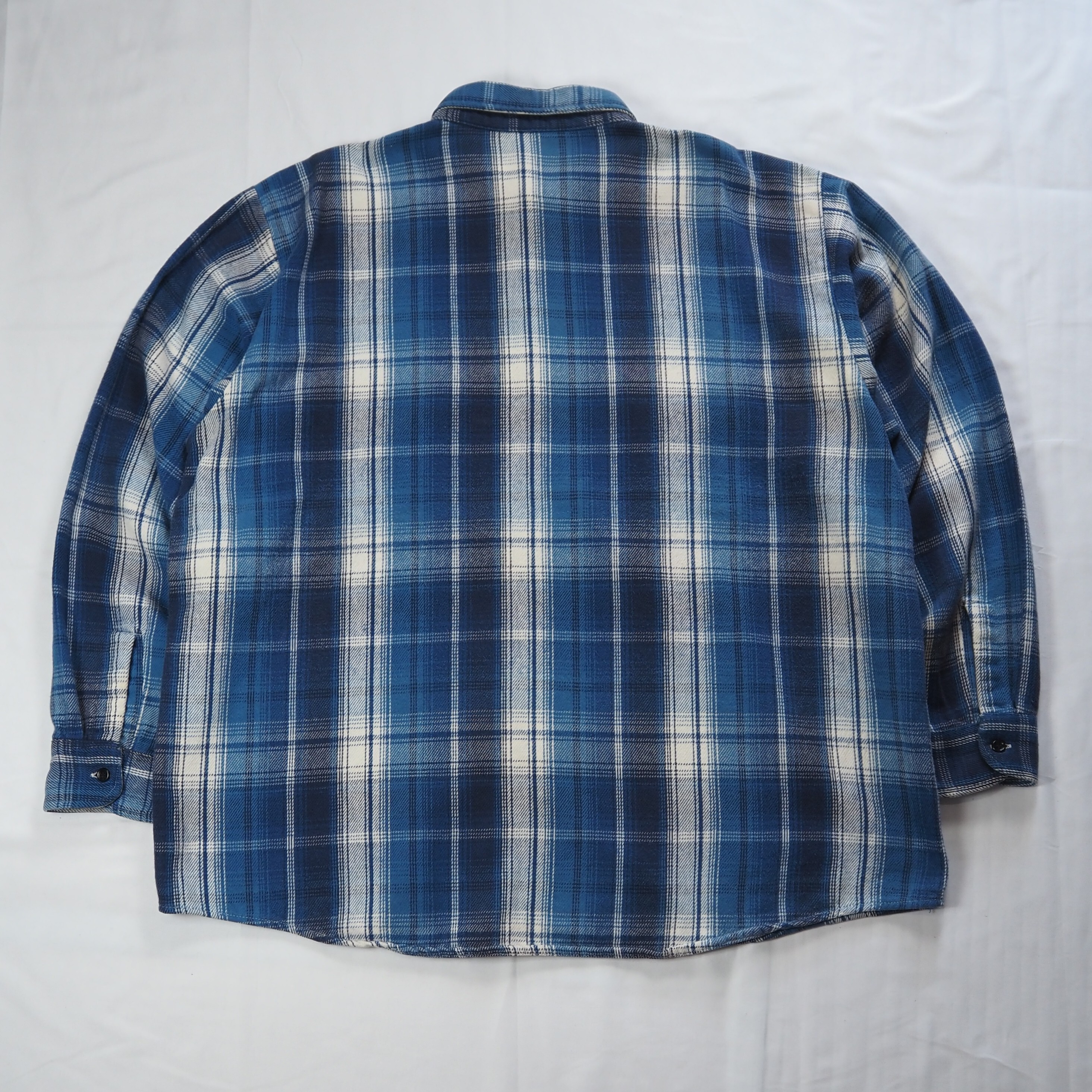 80's Osh Kosh ヘヴィネル ブルー×ホワイト XL程度 の画像 12