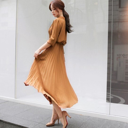 送料無料 シフォンワンピース ドレス ロング丈 大人フェミニン 通勤 普段使い デート シンプル Op 001ae ワンピースコーデのお店 Flower Silhouette