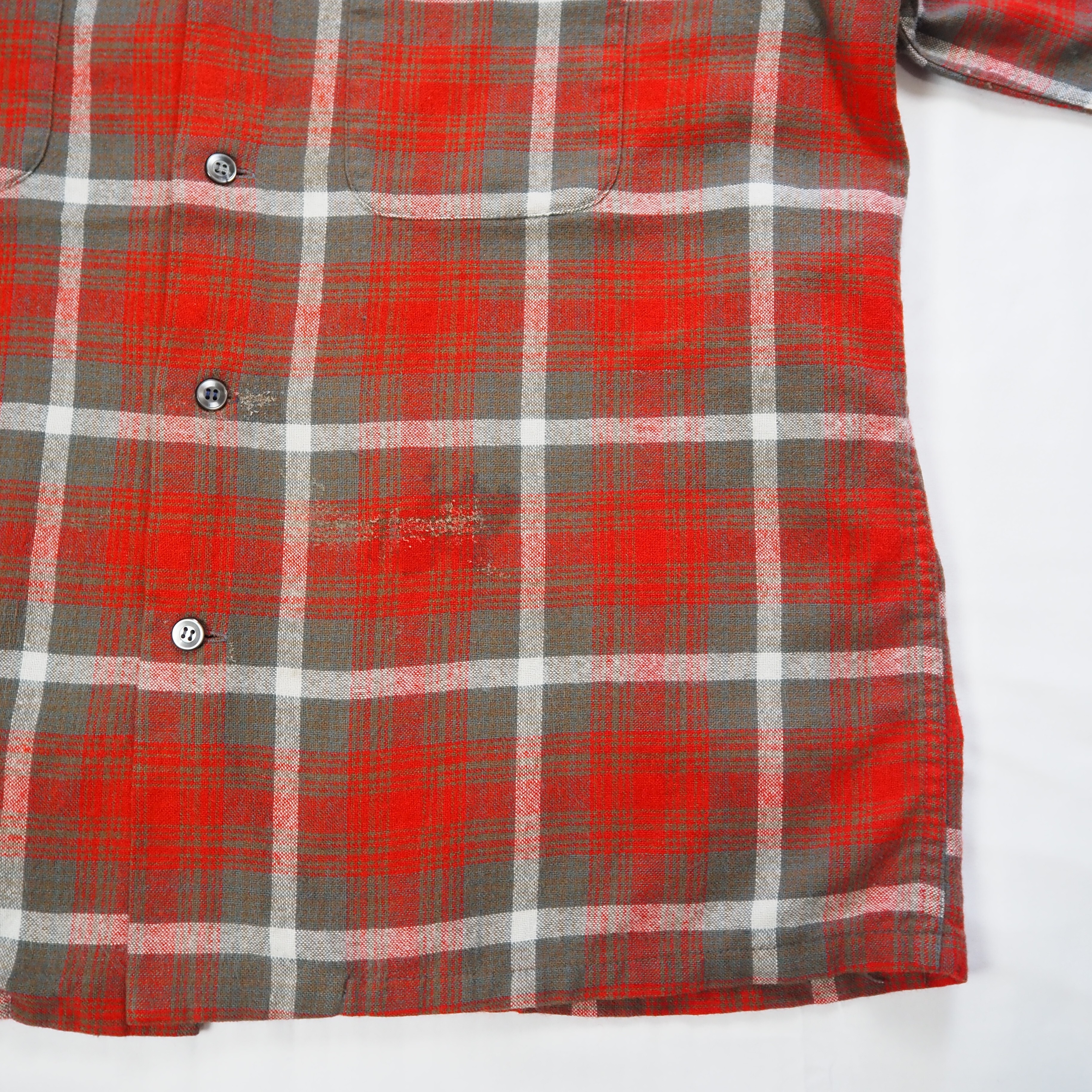 【9/23 20:00入荷】50's Towncraft ウールシャツ レッド×グレー の画像 8