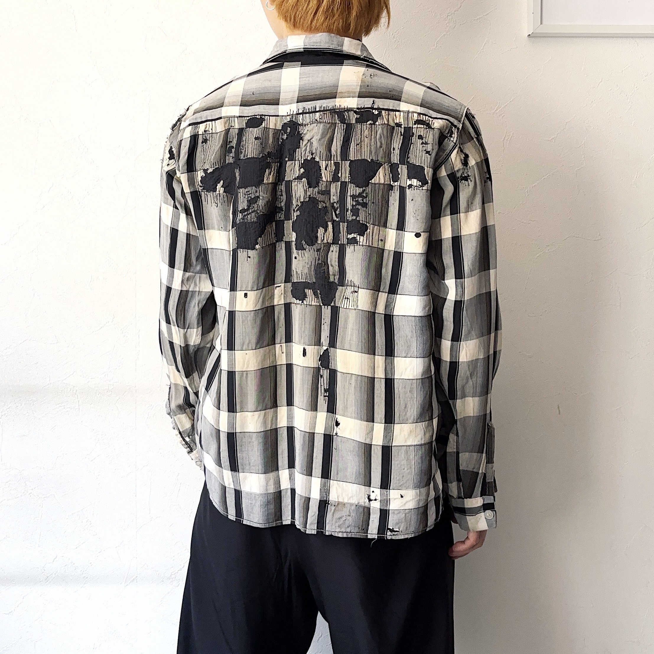 Vintage 60's【KOLESPORT】Grunge Rayon Check Shirt の画像 4