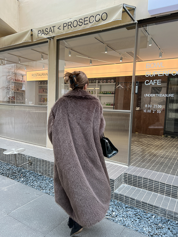 Qoo10] フェイクファーコート ミドルコート ロン
