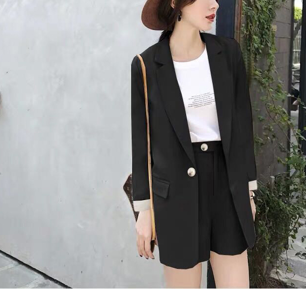 韓国 ファッション レディース セットアップ ツーピース ショートパンツ ワイドレッグパンツ サマージャケット ハイウエストパンツ スーツ 半袖 夏 カジュアル Ki156 Bonheur Femme ボヌール ファム