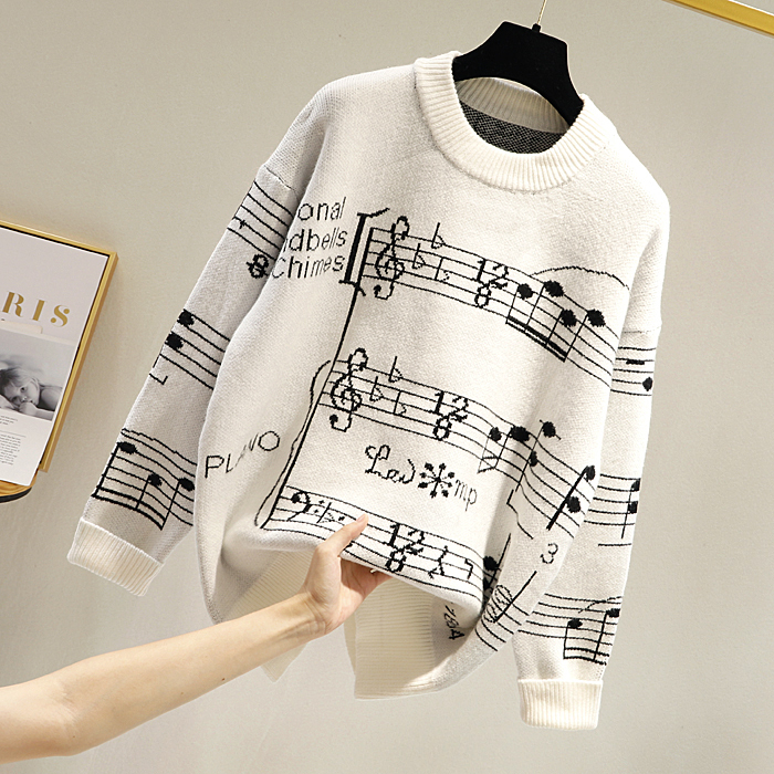 音符柄 ニット Tef Tef 音符柄 ニット Tef Tef