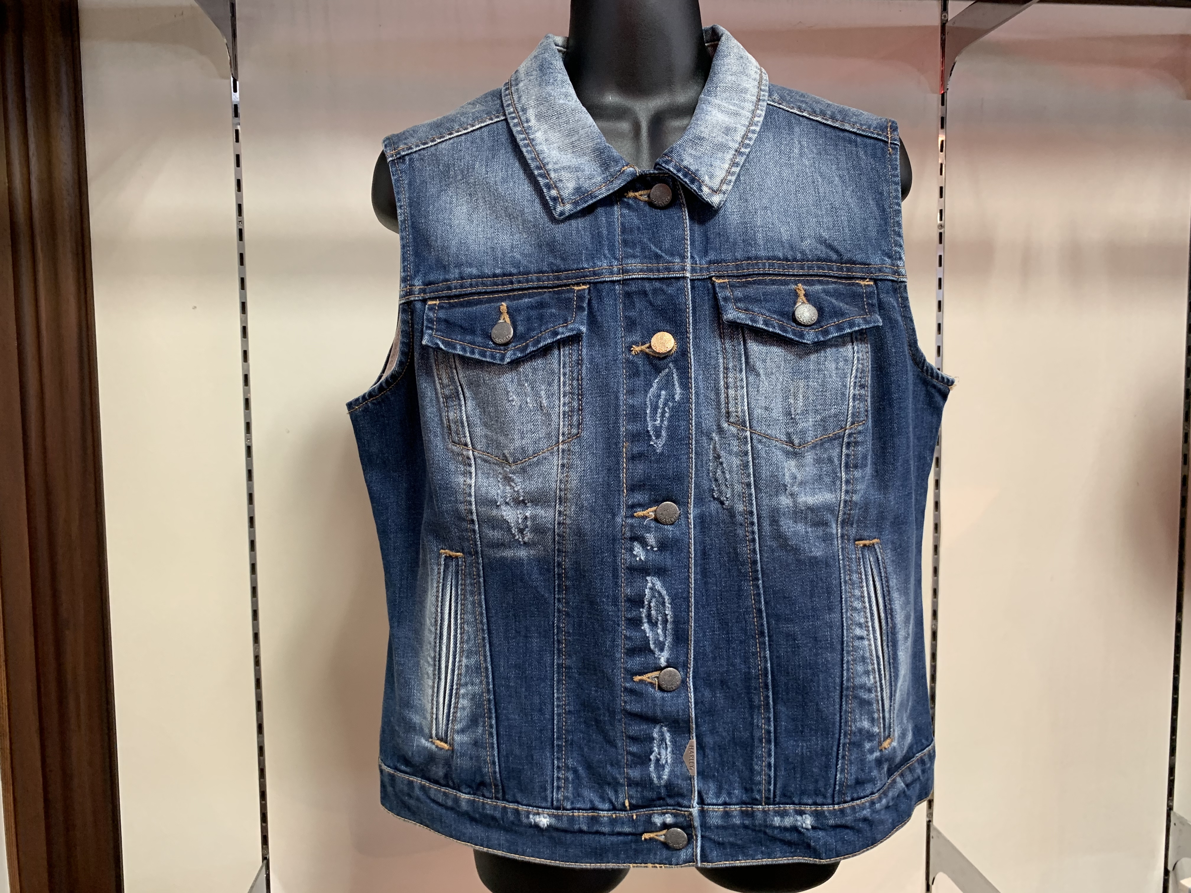 Harley Davidson Blue Jean Vest Factory 