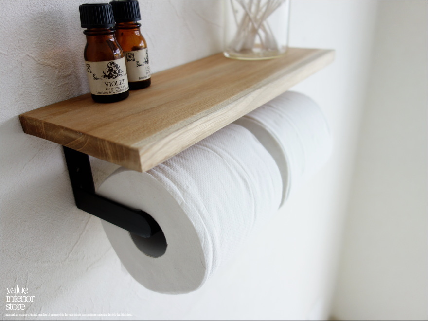 チーク無垢材 トイレットペーパーホルダーNF タオル掛け 棚付きトレイペーパーホルダー 手作り ハンドメイド 収納 トイレ用品 銘木