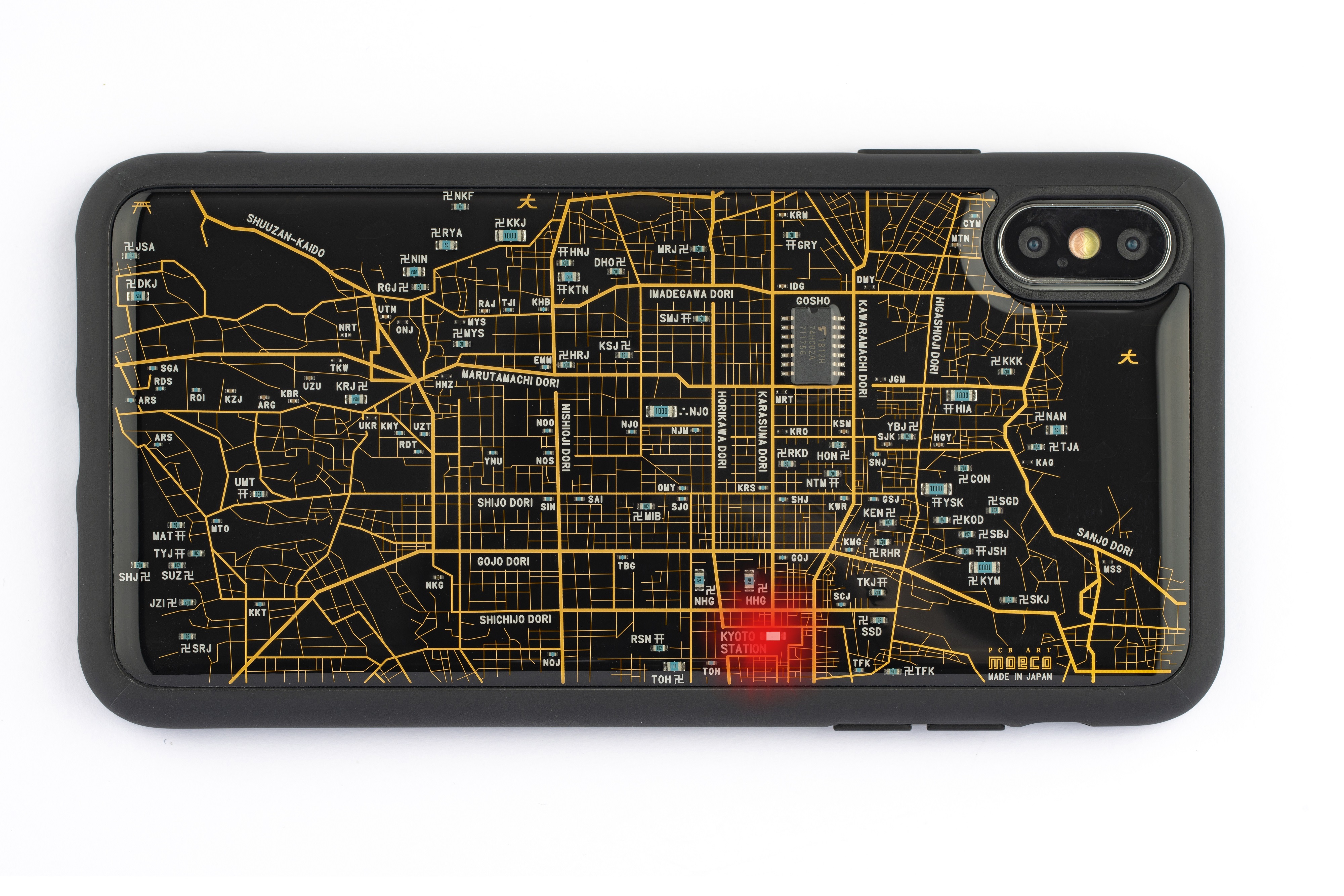 Flash 京都回路地図 Iphone Xs Maxケース 黒 東京回路線図a5クリアファイルをプレゼント Pcb Art Moeco