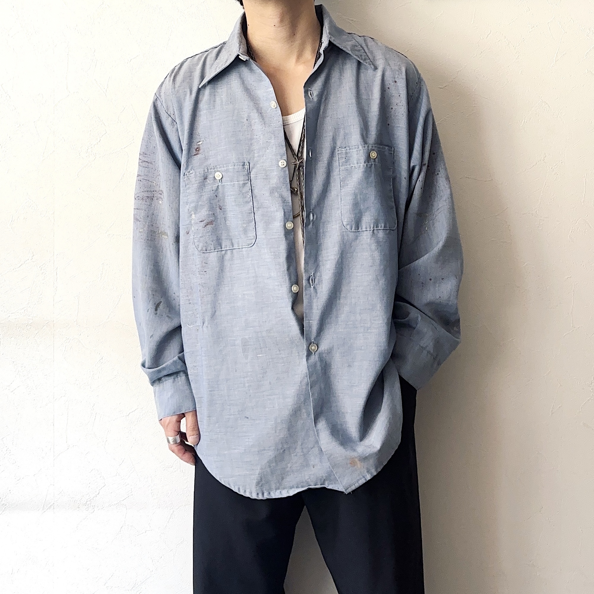 Vintage 70's Grunge Chambray Shirt の画像 3