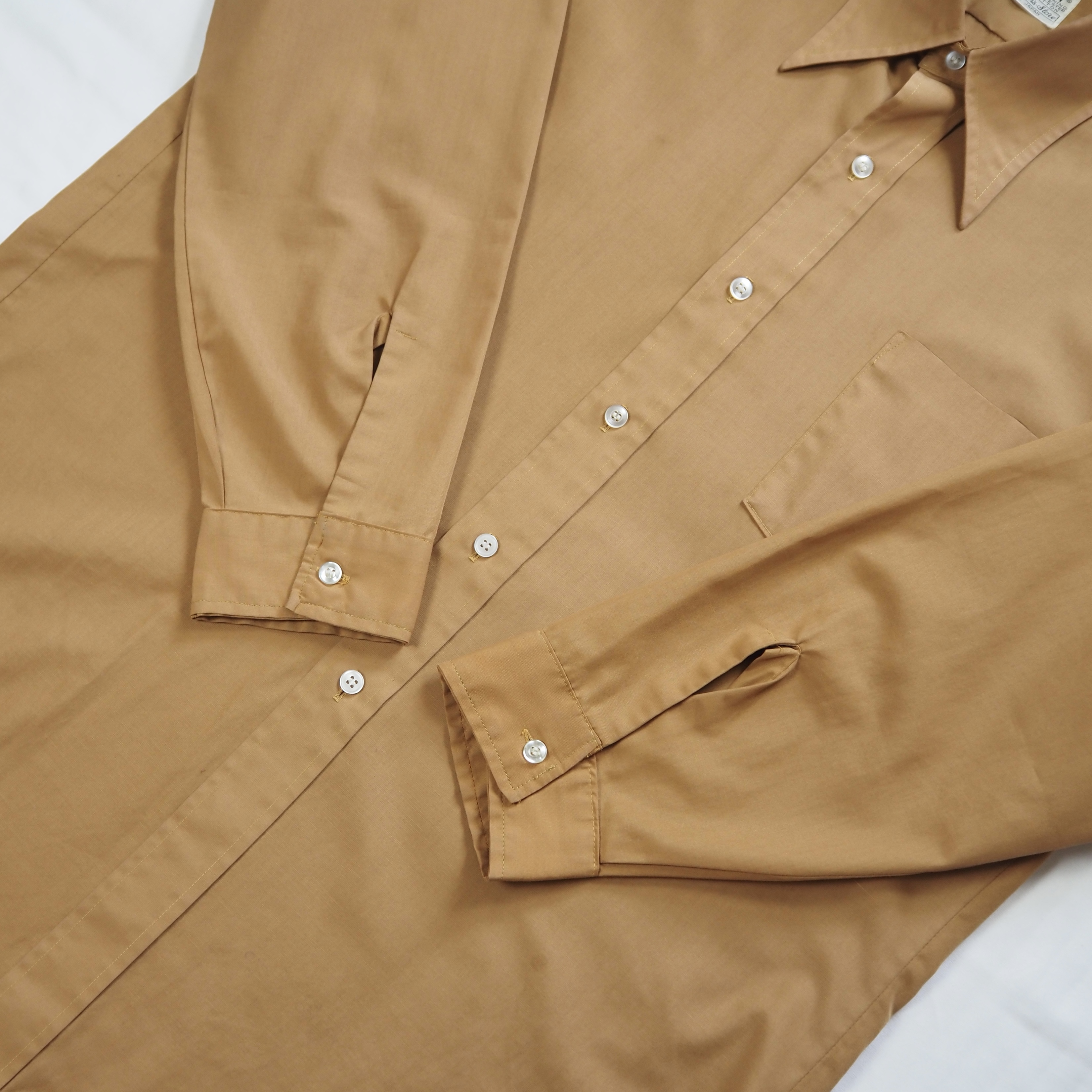 70’s Sears ポリコットンシャツ ブラウン 日本製 の画像 6