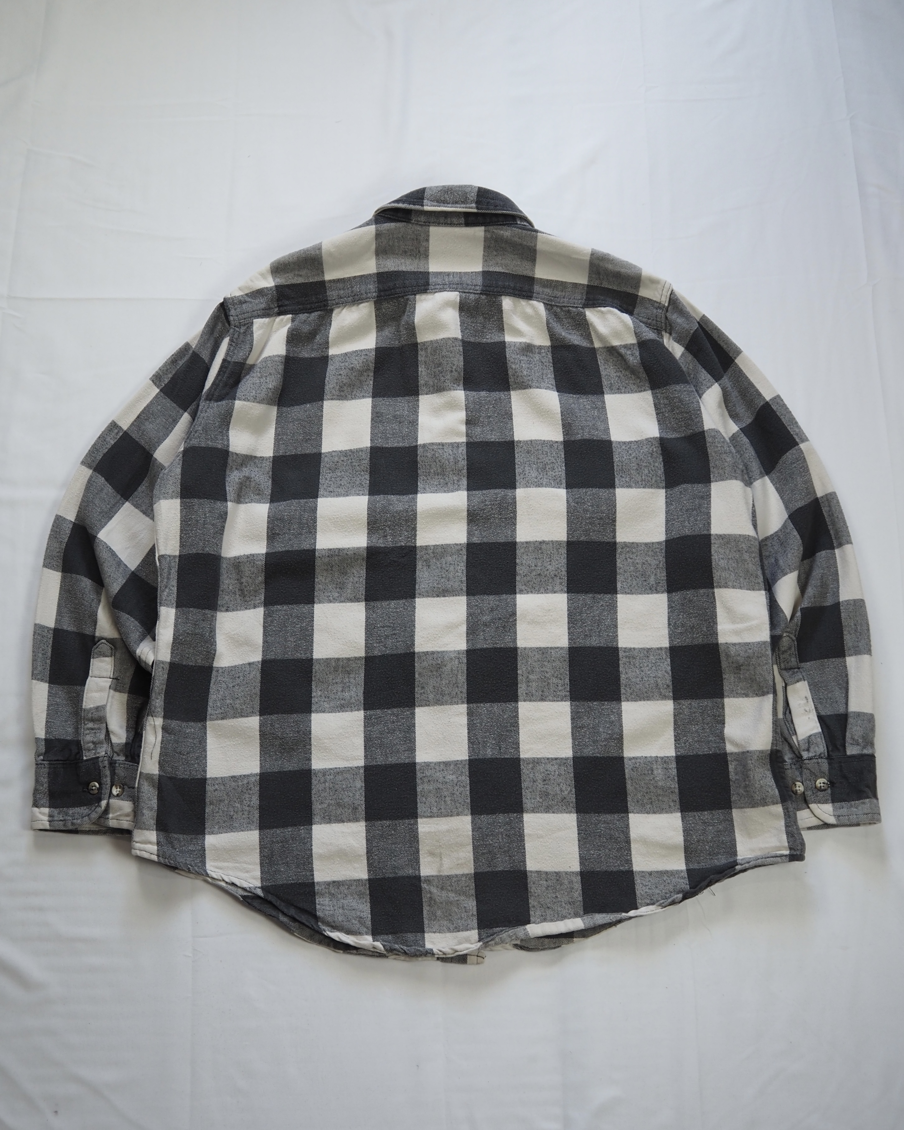 【5/6(水) 20:00入荷】90’s St. John’s Bay フランネルシャツ ブラック×ホワイト の画像 11