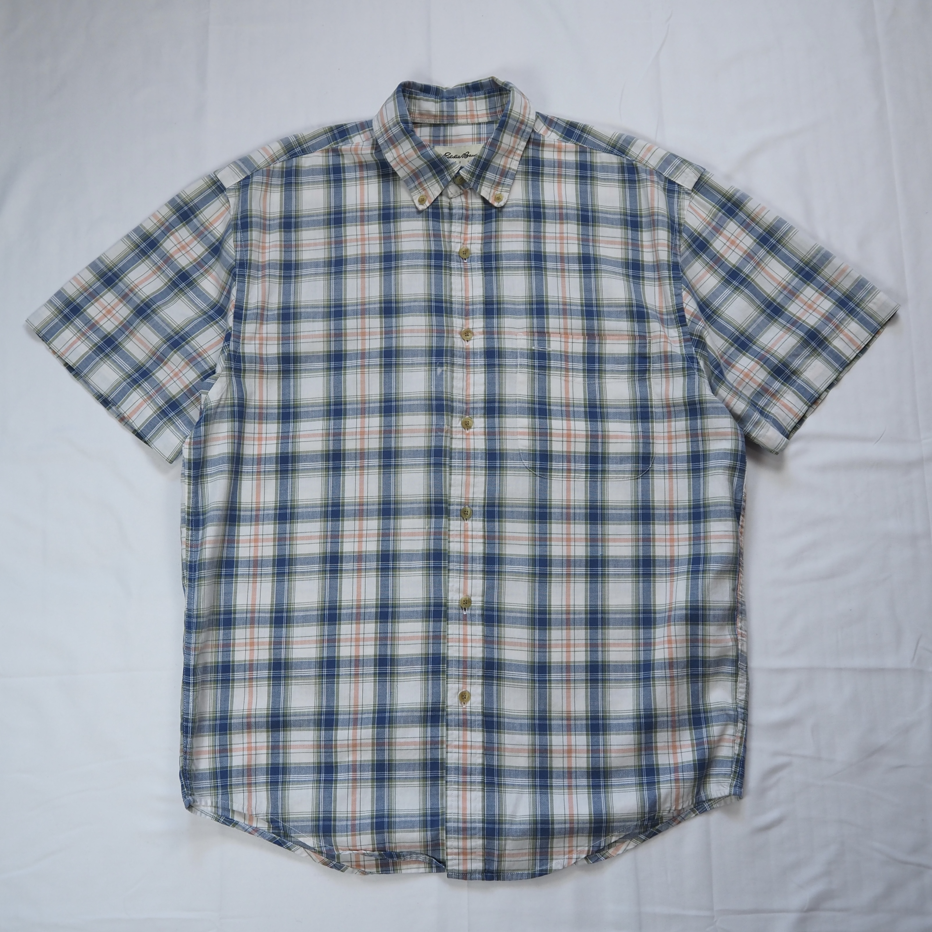 90’s Eddie Bauer 白タグ コットン半袖シャツ Sサイズ