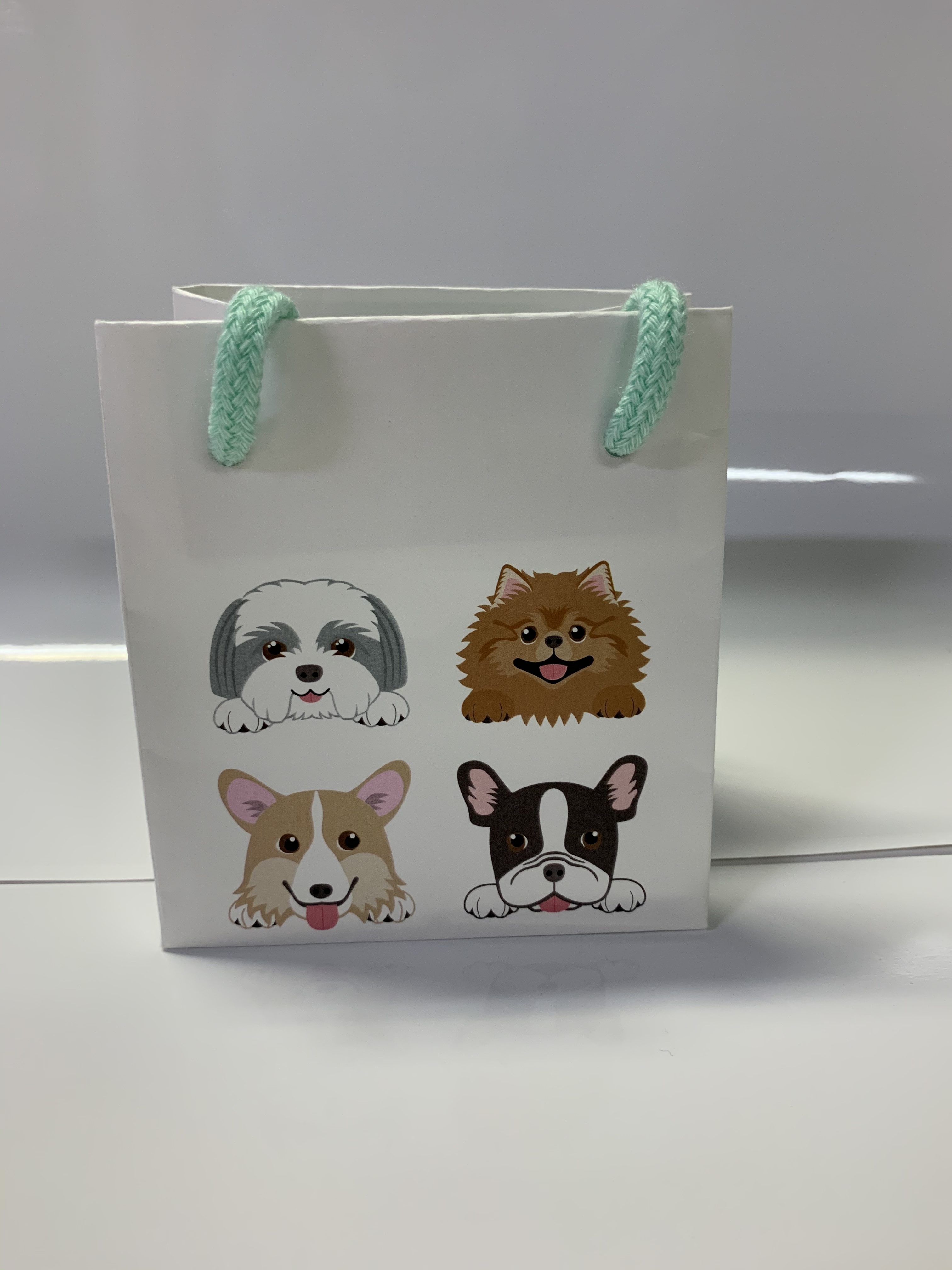 紙袋 ギフト用プチバッグ イラスト 白 3s B足跡 3枚セット プリントグッズ はとぽっぽ