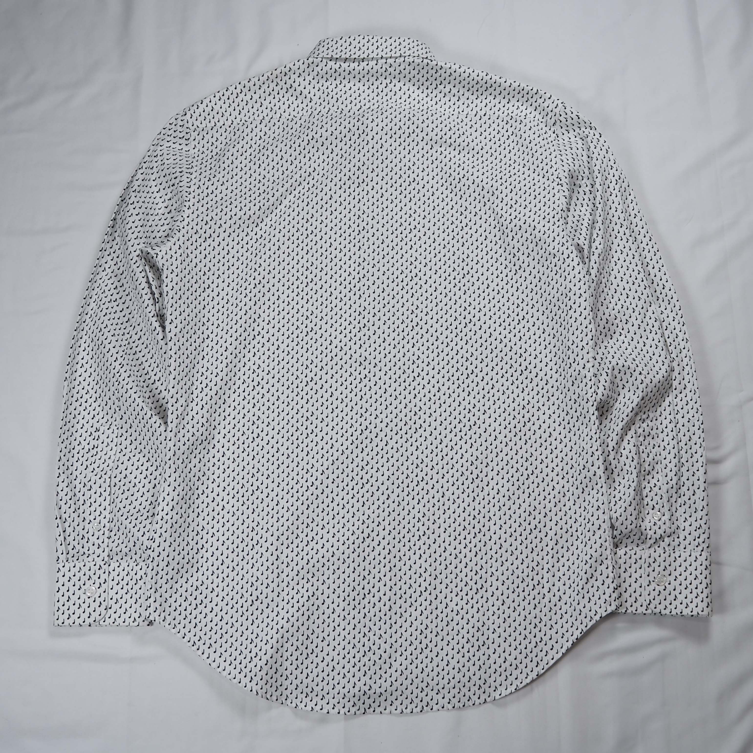 Yve Saint Laurent コットンシャツ 音符柄 イタリア製 の画像 11
