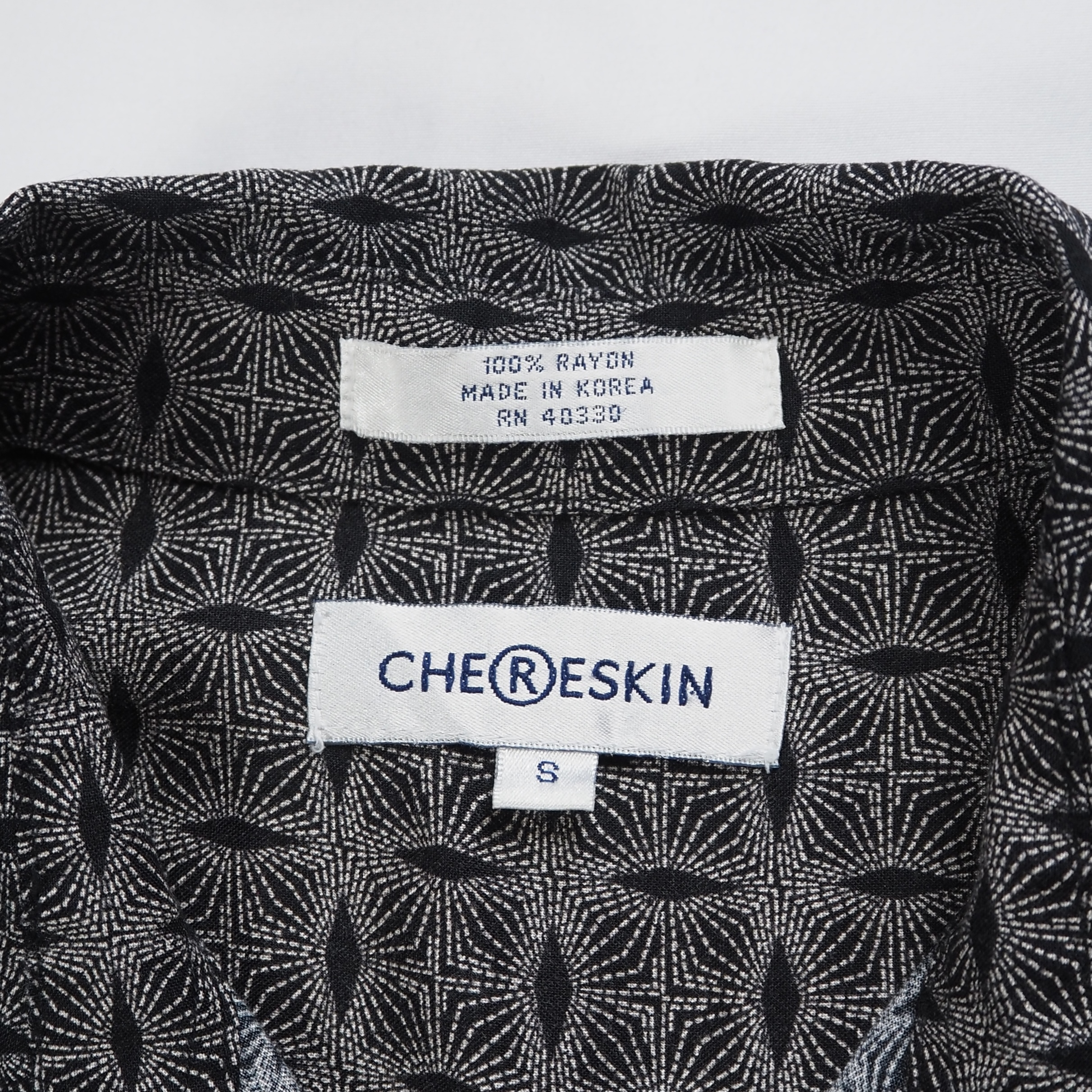 90’s Chereskin レーヨンシャツ ブラック Sサイズ の画像 8