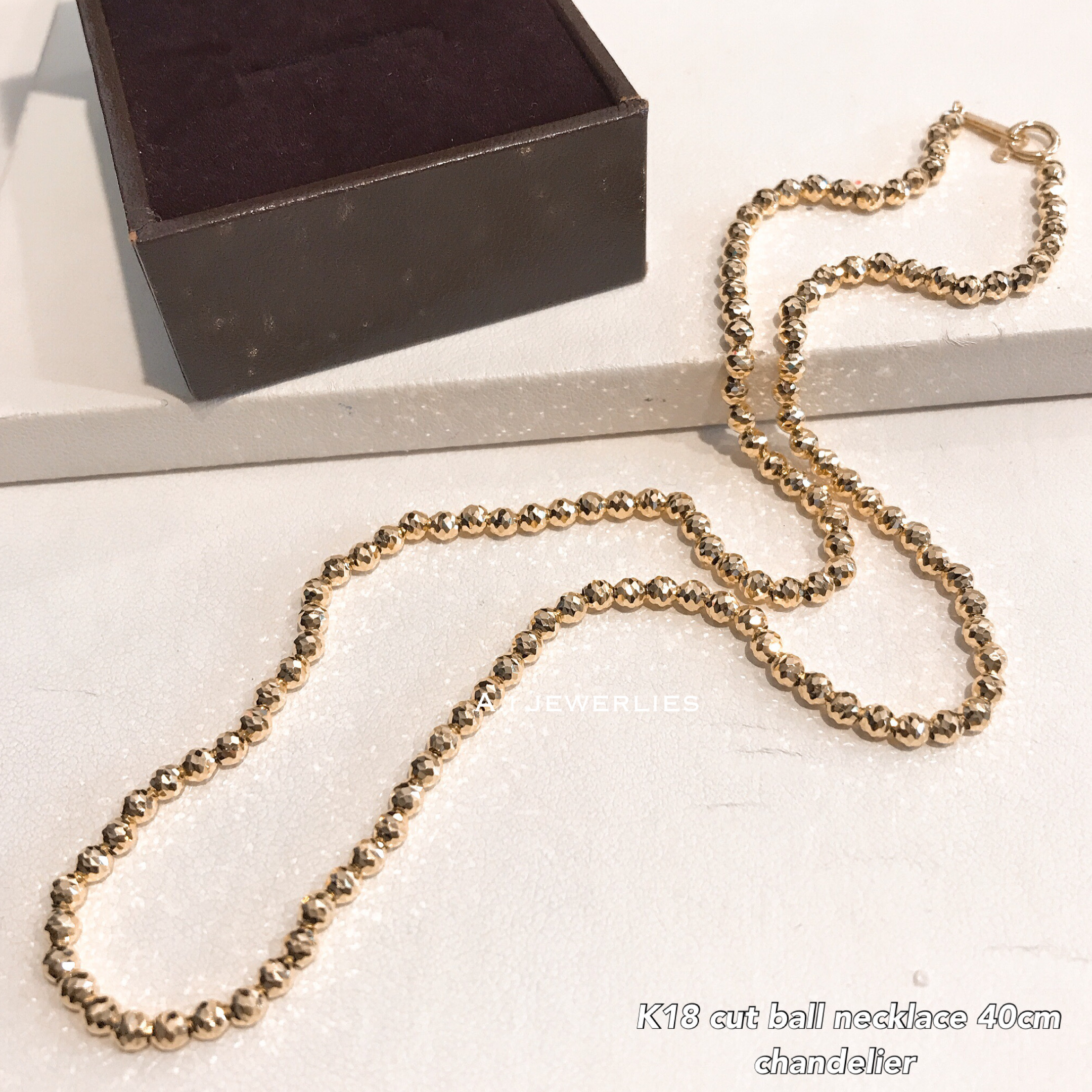 ネックレス 18金 レディース K18 3mm幅 カットボール ネックレスチェーン シャンデリア K18 3mm Cut Ball 40cm A I Jewelries エイアイジュエリーズ