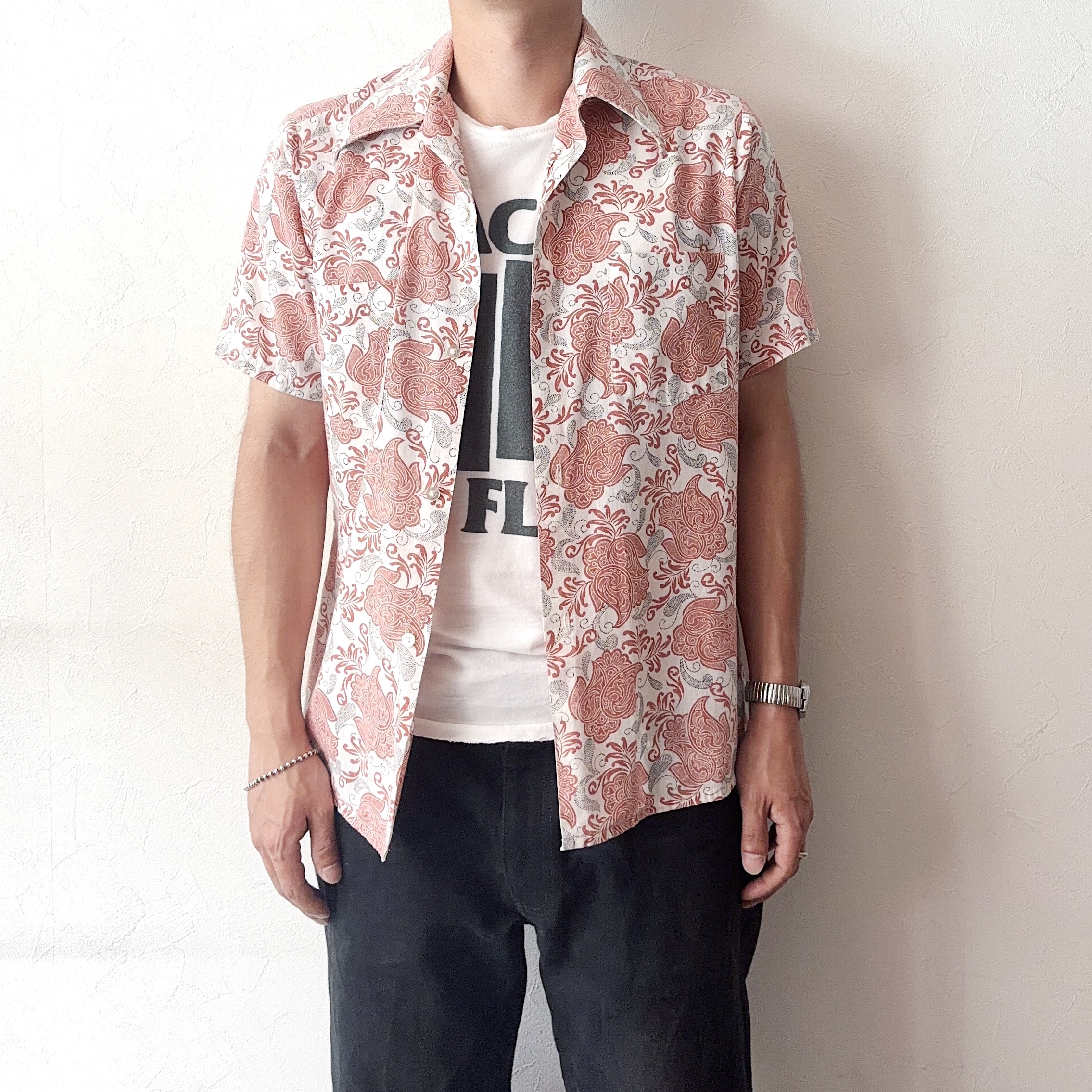 Vintage 60～70's【VAN HEUSEN】Patterned Short Sleeve Shirt の画像 3
