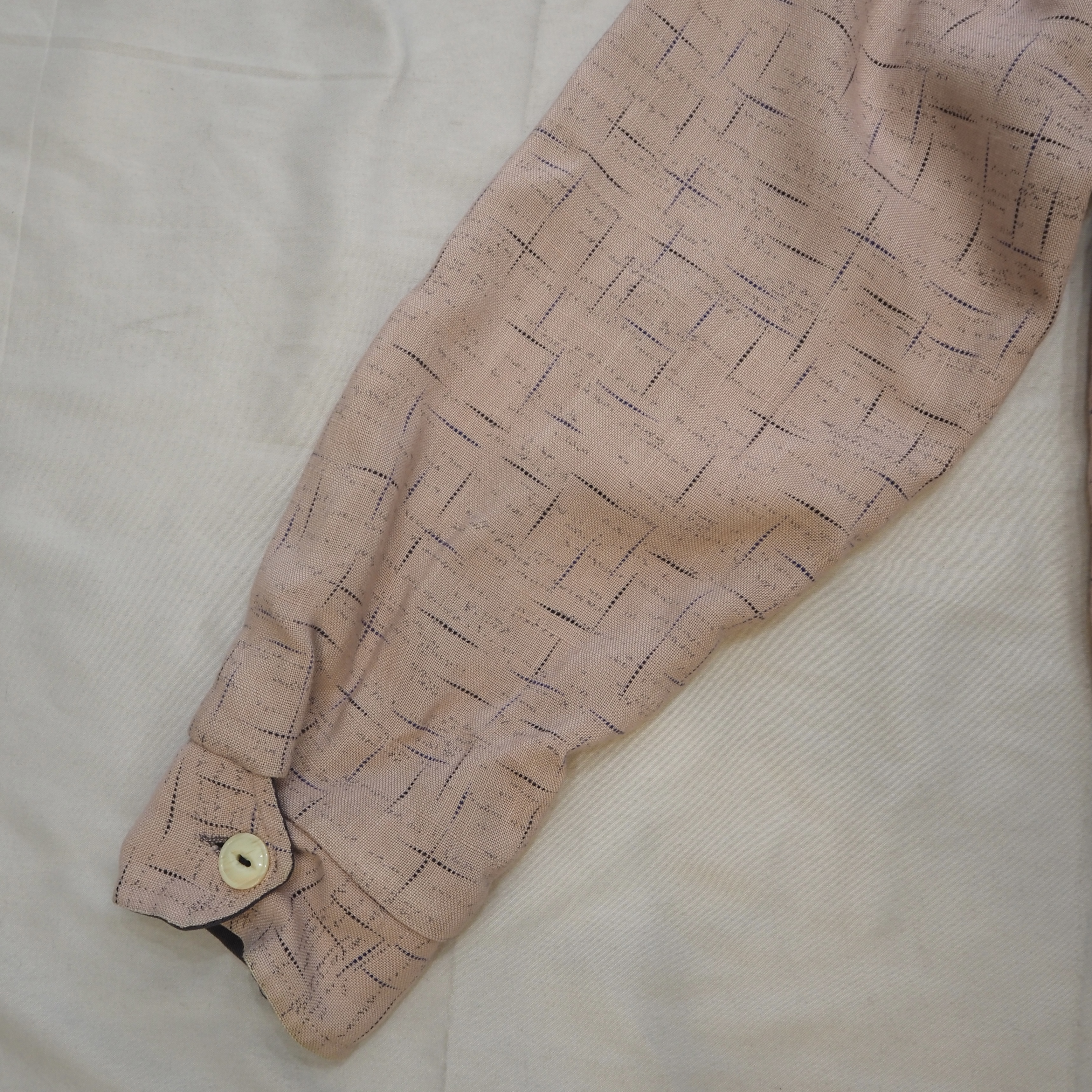 50’s Rayon Gab Jacket Pink & Gray の画像 12