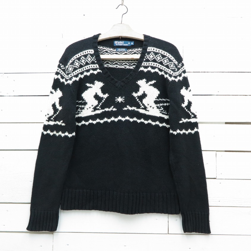 Ralph Lauren ラルフローレン カシミア混 ノルディック柄 Vネック コットンニットセーター メンズ Mサイズ Represent Onlinestore