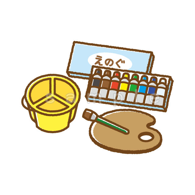 絵の具セット(i002)AI | イラストショップくま｜商用利用OKのかわいいイラストのフリー素材がたくさん！