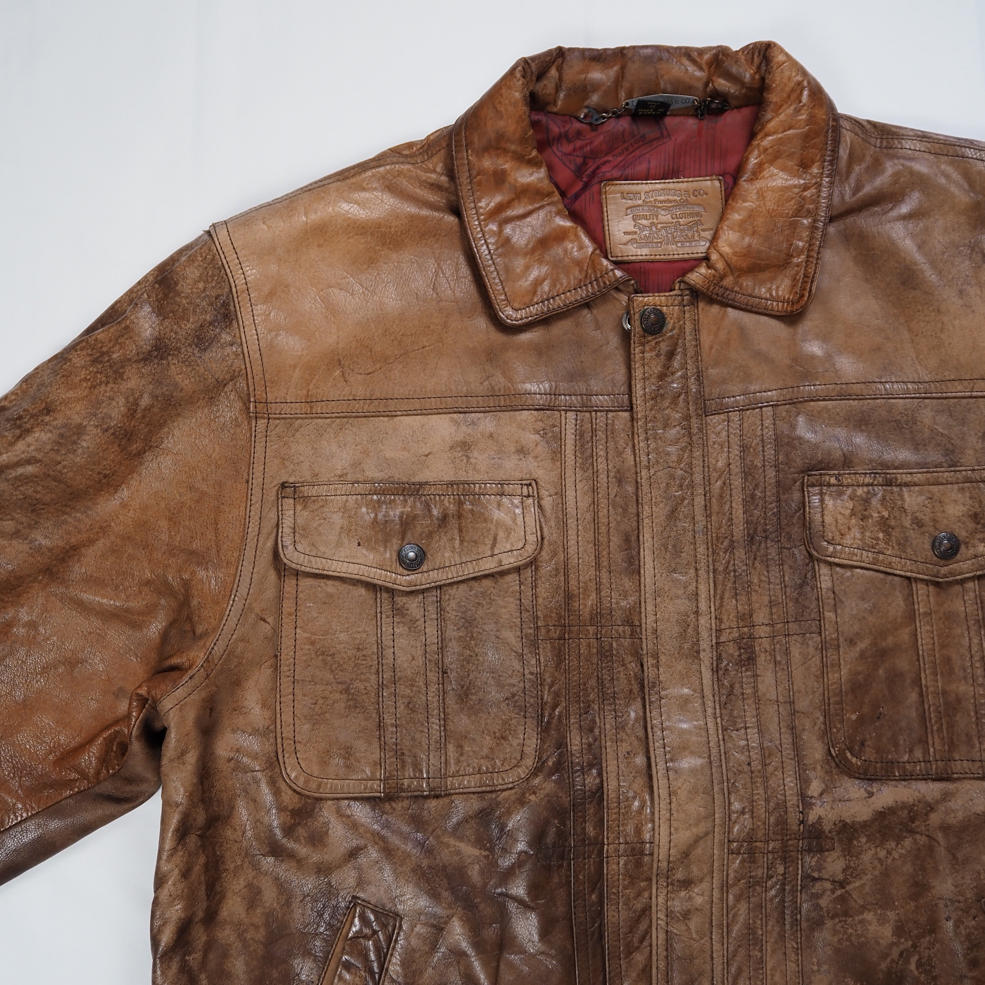 【9/23 20:00入荷】90's Levi's レザージャケット Mサイズ の画像 3