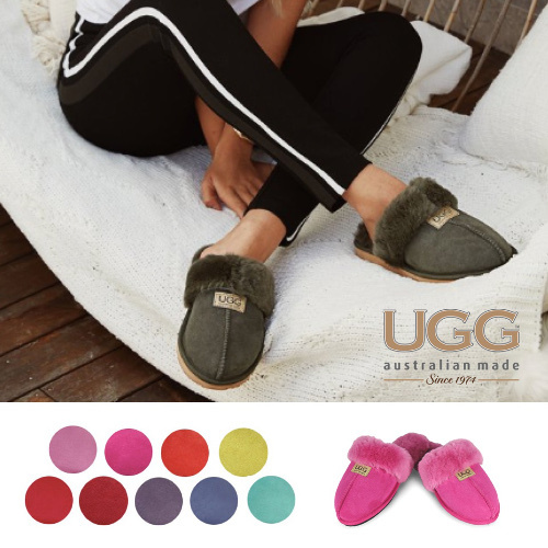 Ugg 1974 アグ シープスキン デザイナー スリッパ カラー 室内用