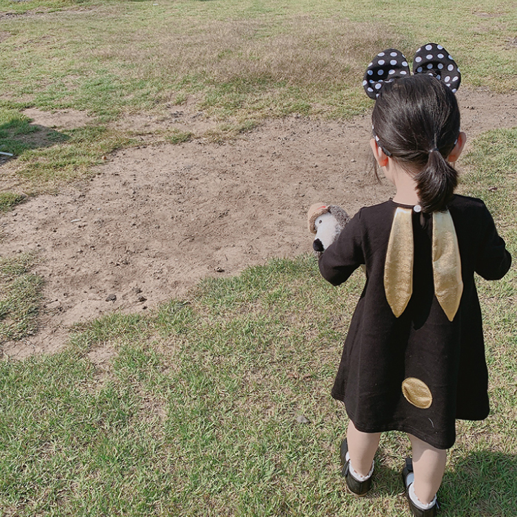 90 130 ワンピース 長袖 うさぎ 韓国子供服 子供服 女の子 Q Toworld キュートワールド 子供 服 メール便は何点でも送料の合計は280円