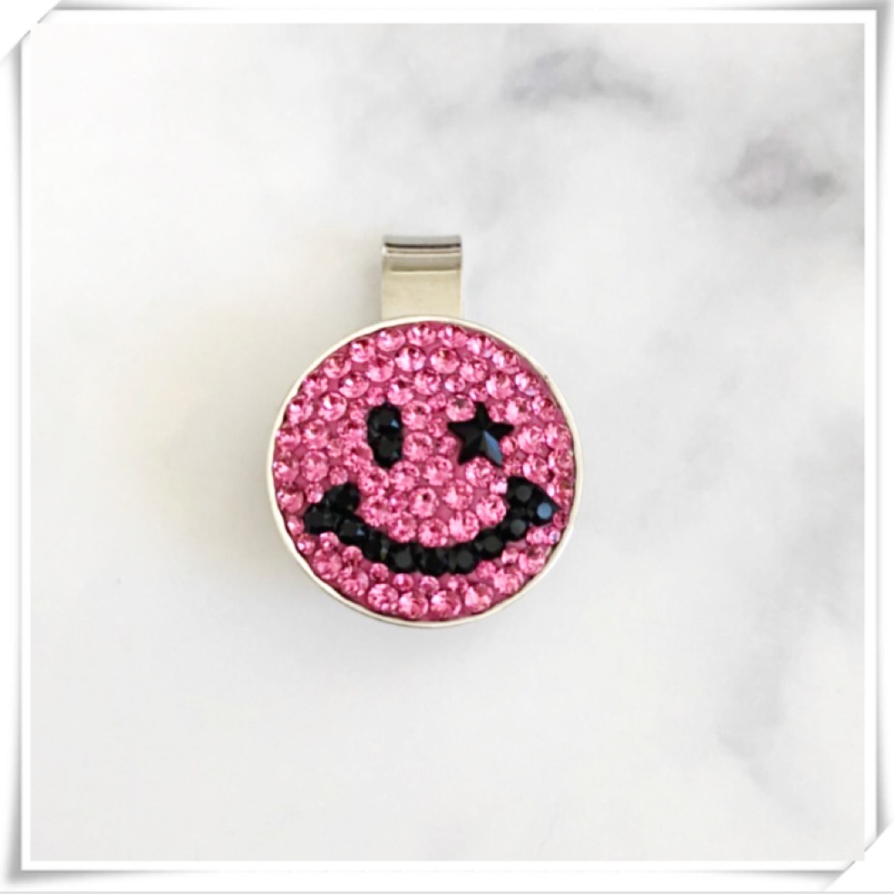 人気 キラキラスワロフスキー ニコちゃん ゴルフマーカー アクセサリーと雑貨のお店 Angetiti