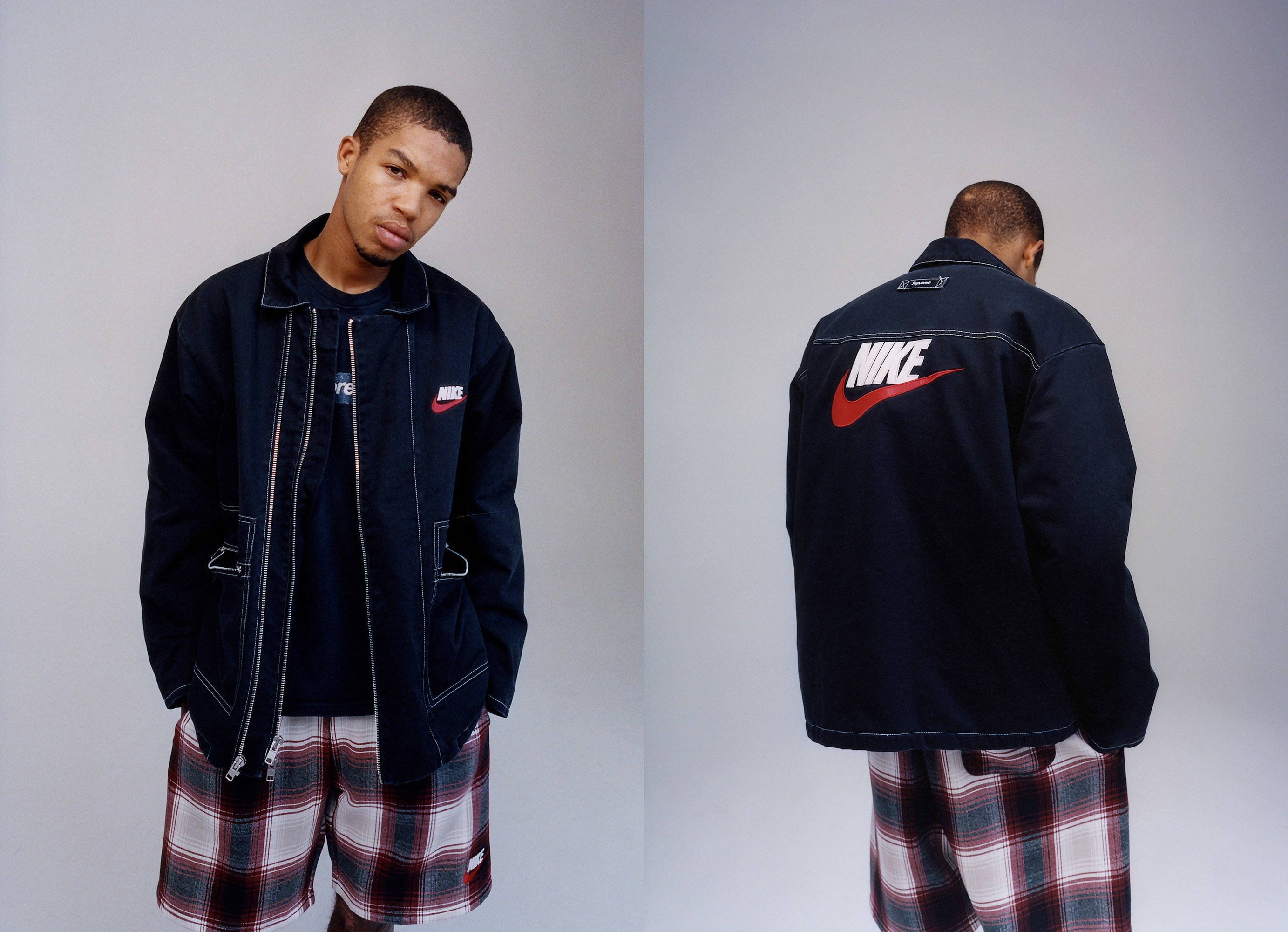 supreme nike double zip quilted work jacket