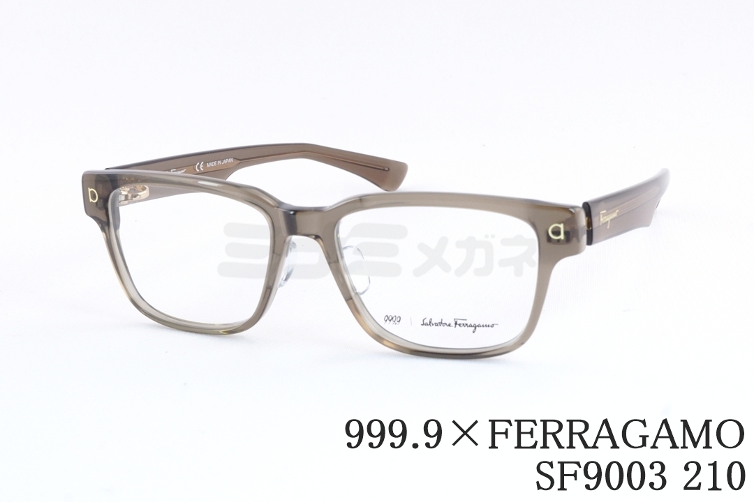 999.9×Ferragamo クリア メガネ SF9016 057 コラボモデル アジアン