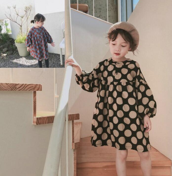 ワンピース 秋新作 子供 女の子 ドット柄 長袖 ファッション カジュアル系 ゆったり R Select おしゃれな洋服屋さん ママ 子供服専門通販
