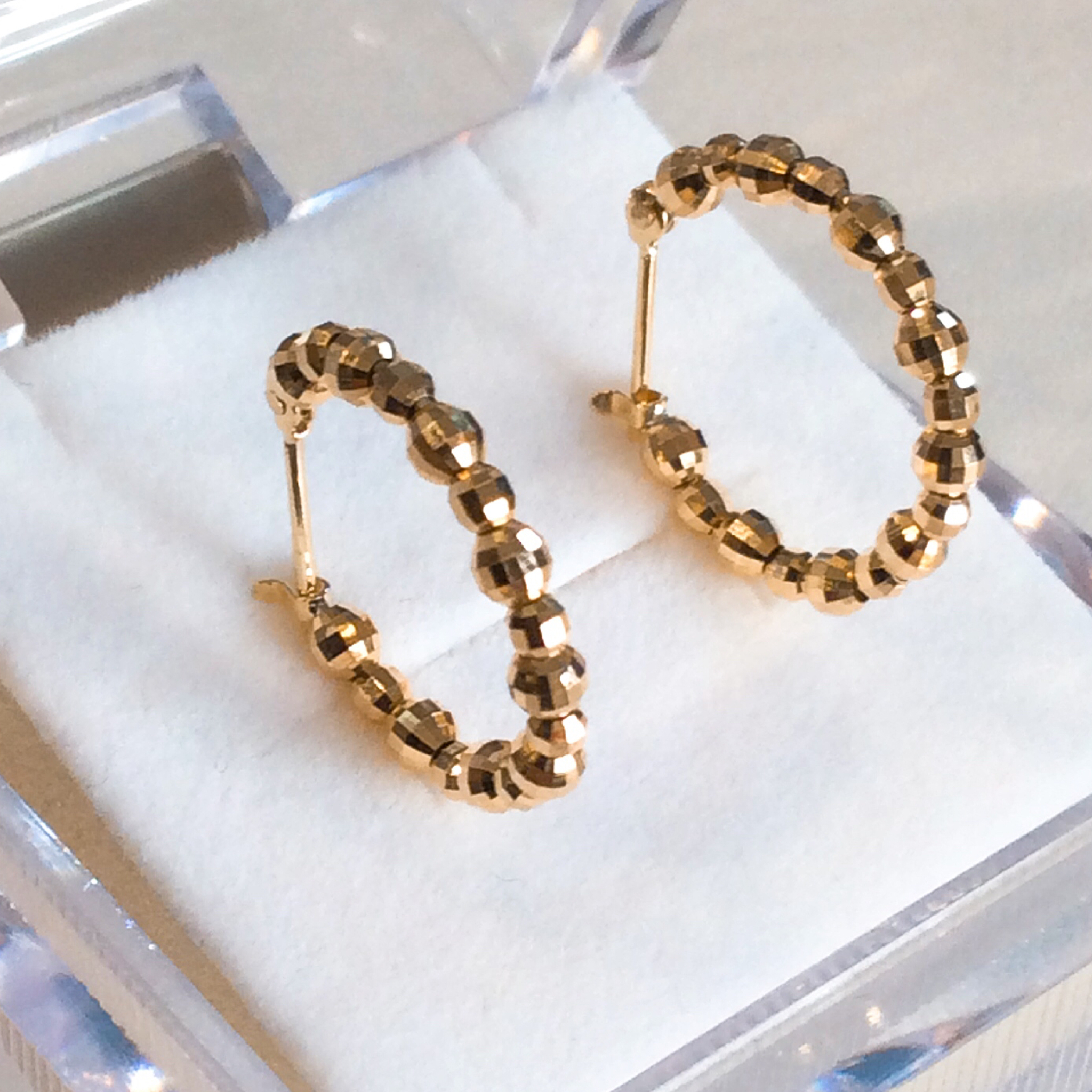 K18 ミラー カット ボール フープピアス A I Jewelries エイアイジュエリーズ K18 ミラー カット ボール フープピアス A I Jewelries エイアイジュエリーズ