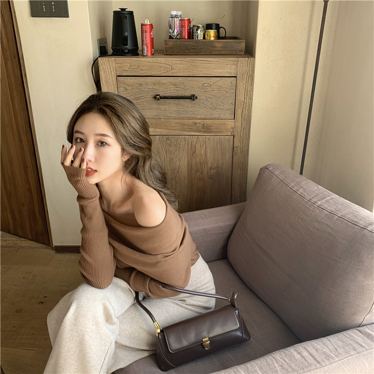 トップス レディース ニット セーター 袖あり 長袖 伸縮性 かわいい 大人可愛い きれいめ