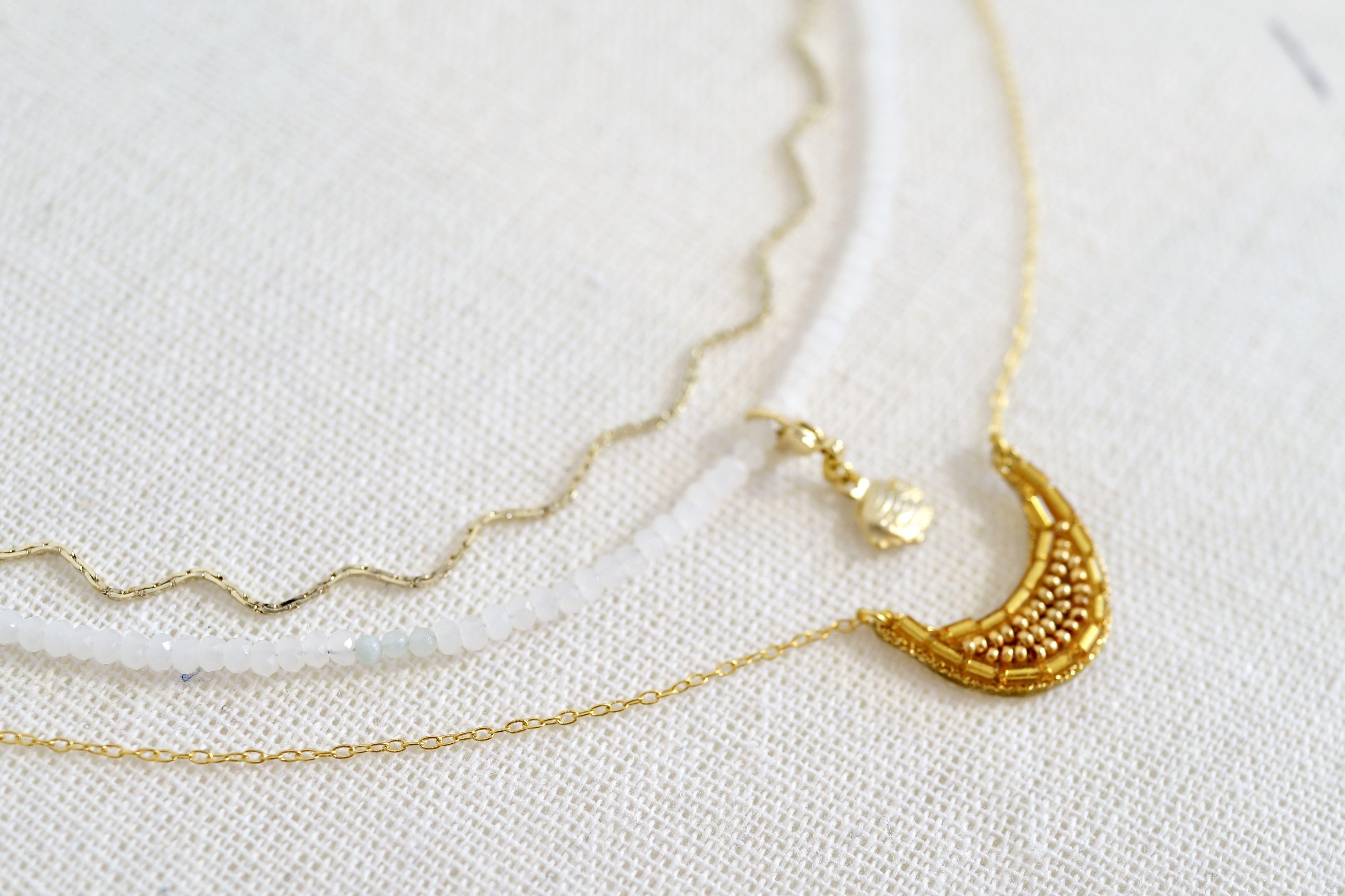 【刺繍ネックレス】Moon-mini/gold✴︎