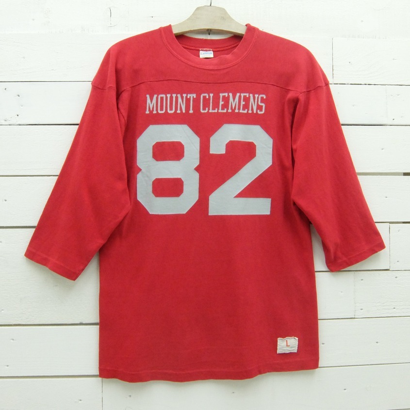 1970 S Champion チャンピオン フットボールtシャツ Mount Clemens ブルーバータグ ビンテージ メンズ Lサイズ Made In Usa Represent Onlinestore