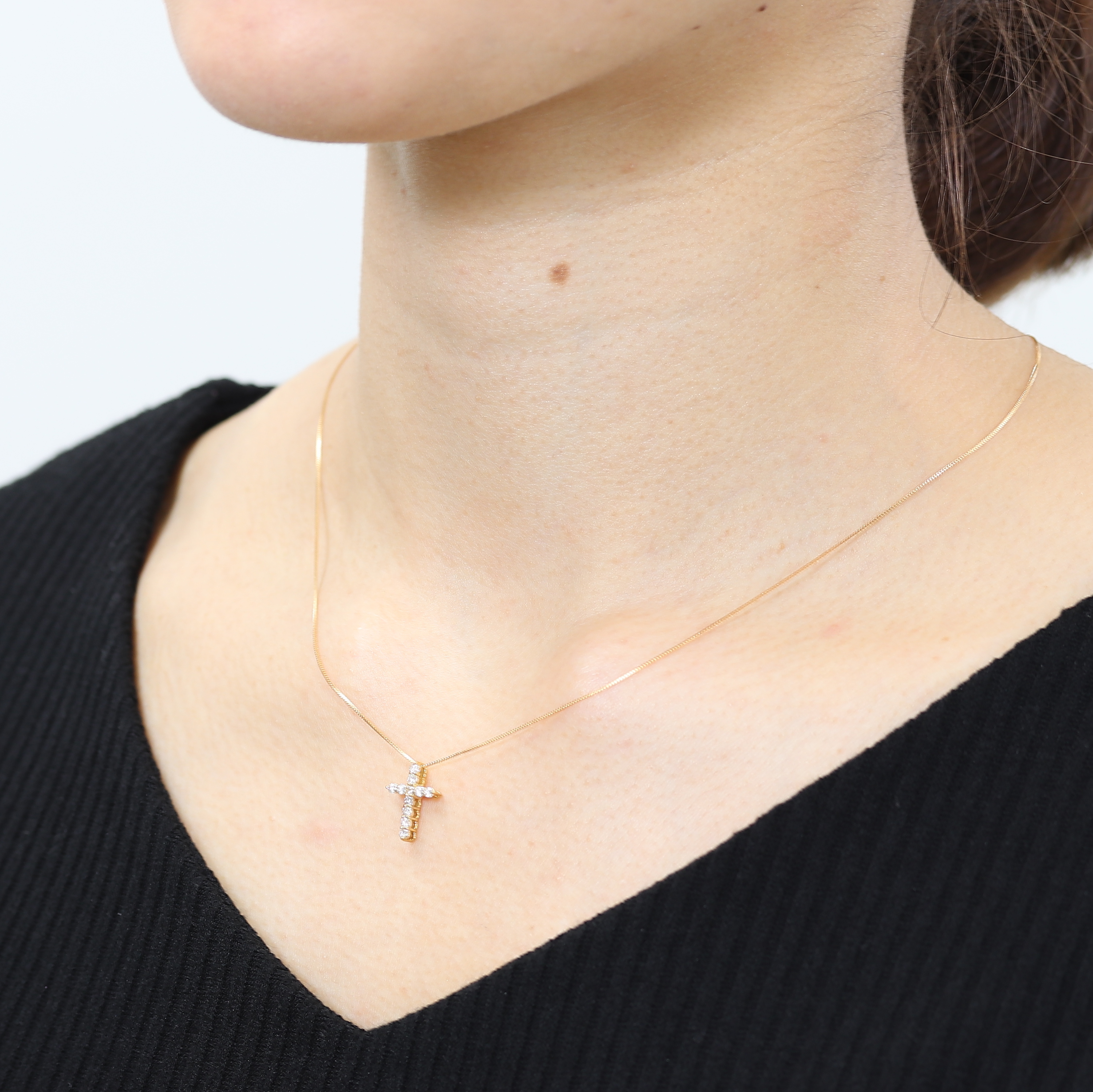 人気no１ K18 Yg ダイヤモンド クロスネックレス 山城時計店オンラインジュエリーストア