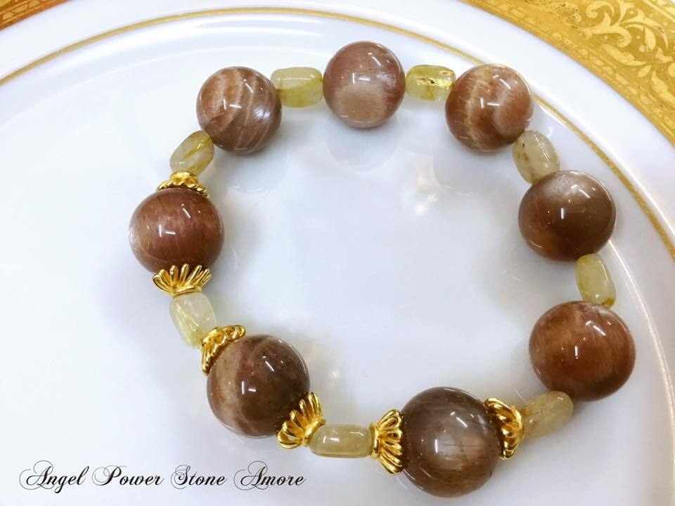 ムーンストーンとルチルクォーツのパワーストーンおしゃれブレスレット 天使 癒し 天使のパワーストーンブレスレット 公式 専門店 アモーレ